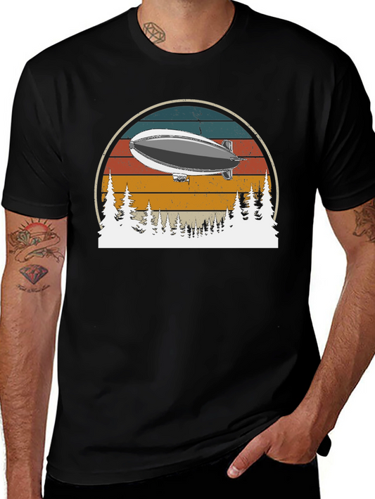 Vintage Airship Sunset T-Shirt