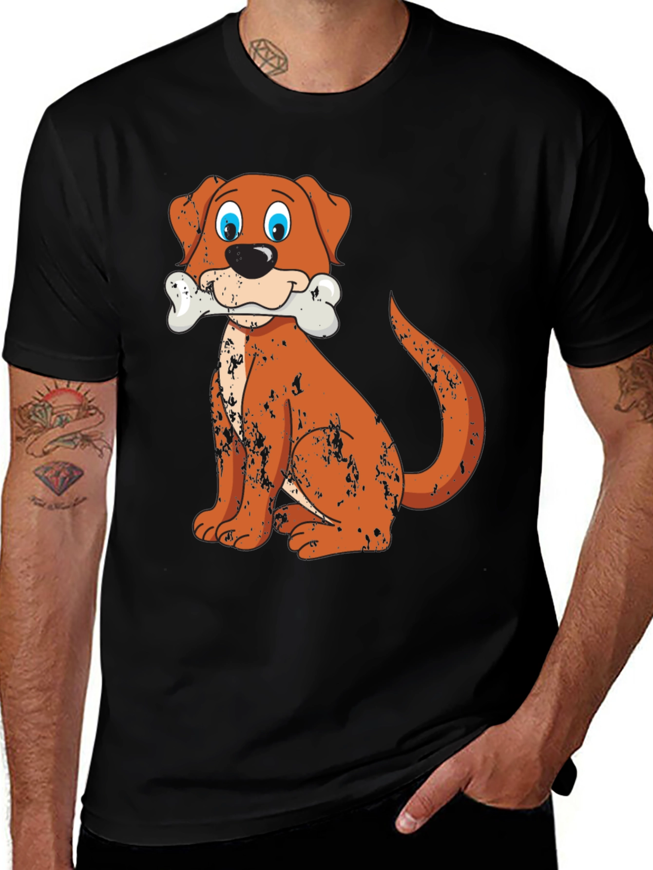Dog Bone Black Graphic Tee