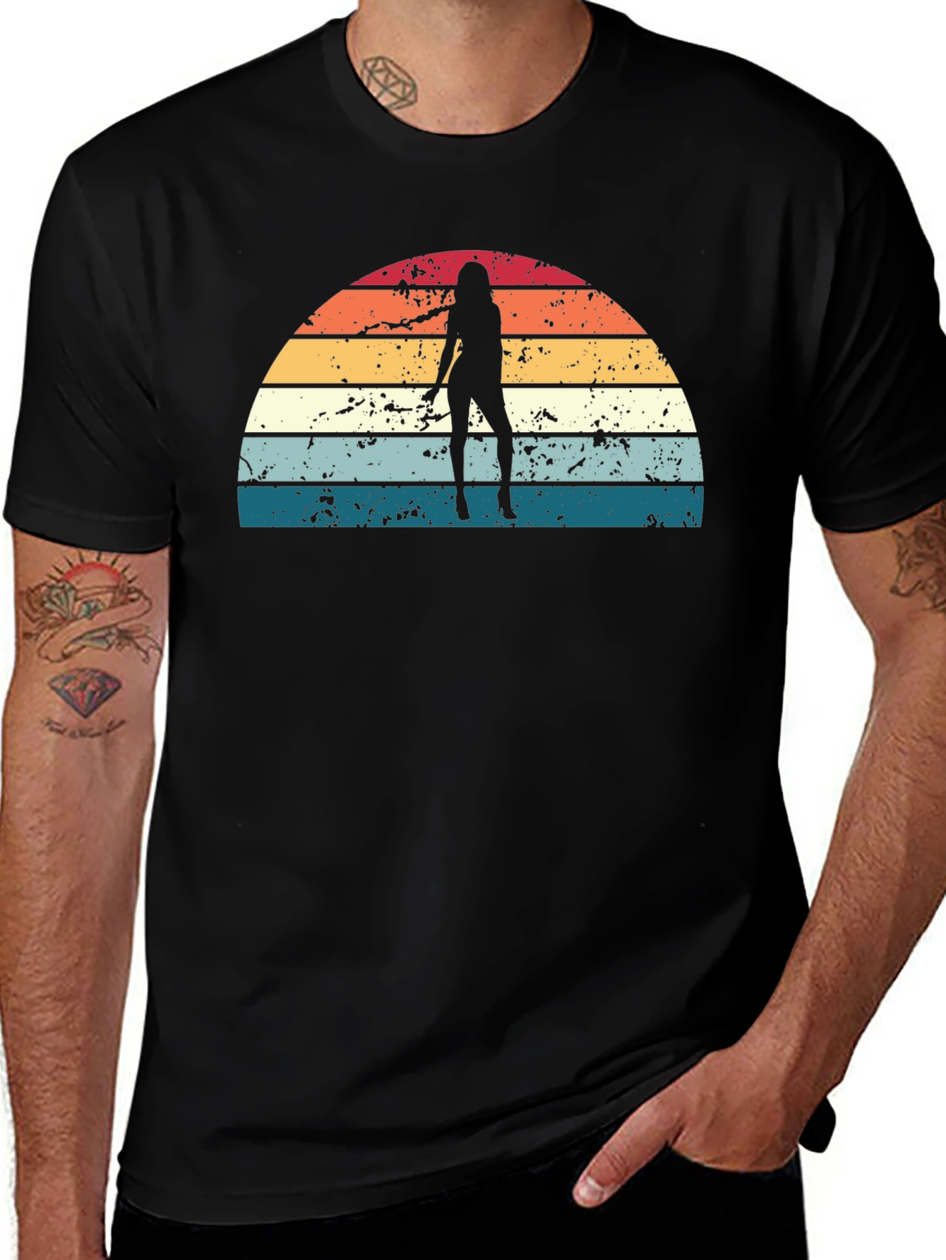 Retro Sunset Silhouette T-Shirt