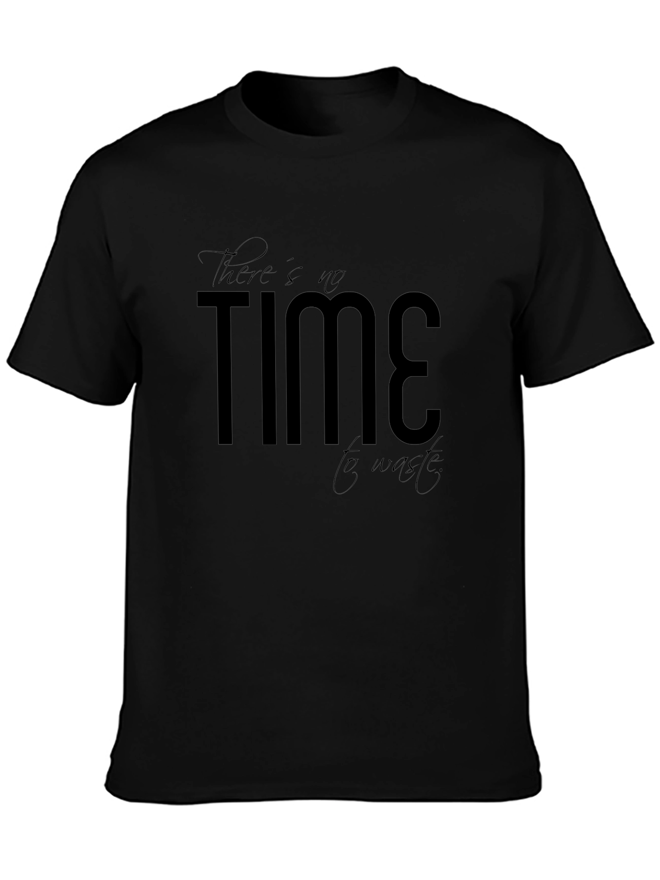Time to Waste Mens Black Graphic Tee