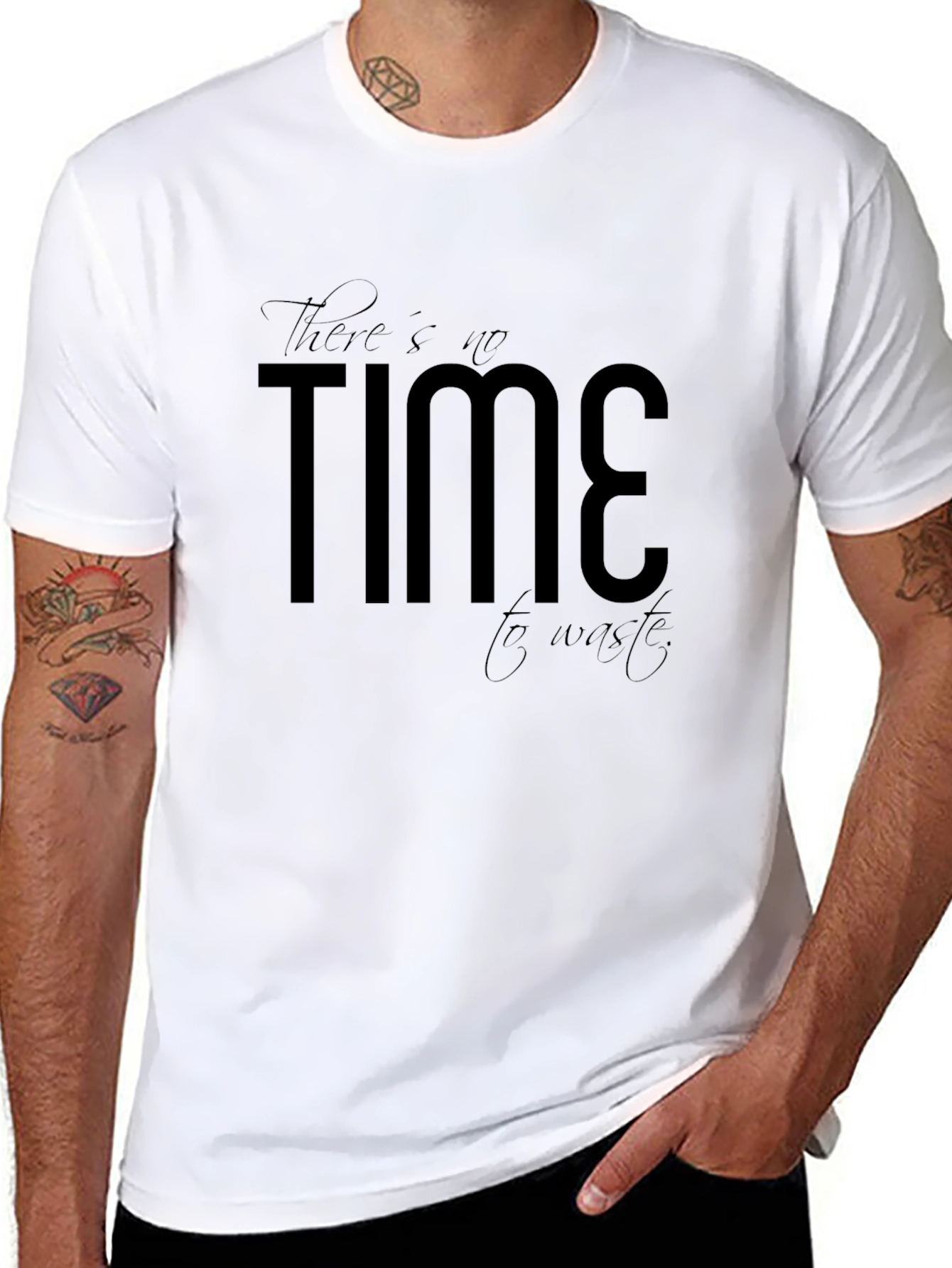 Time to Waste Mens Black Graphic Tee