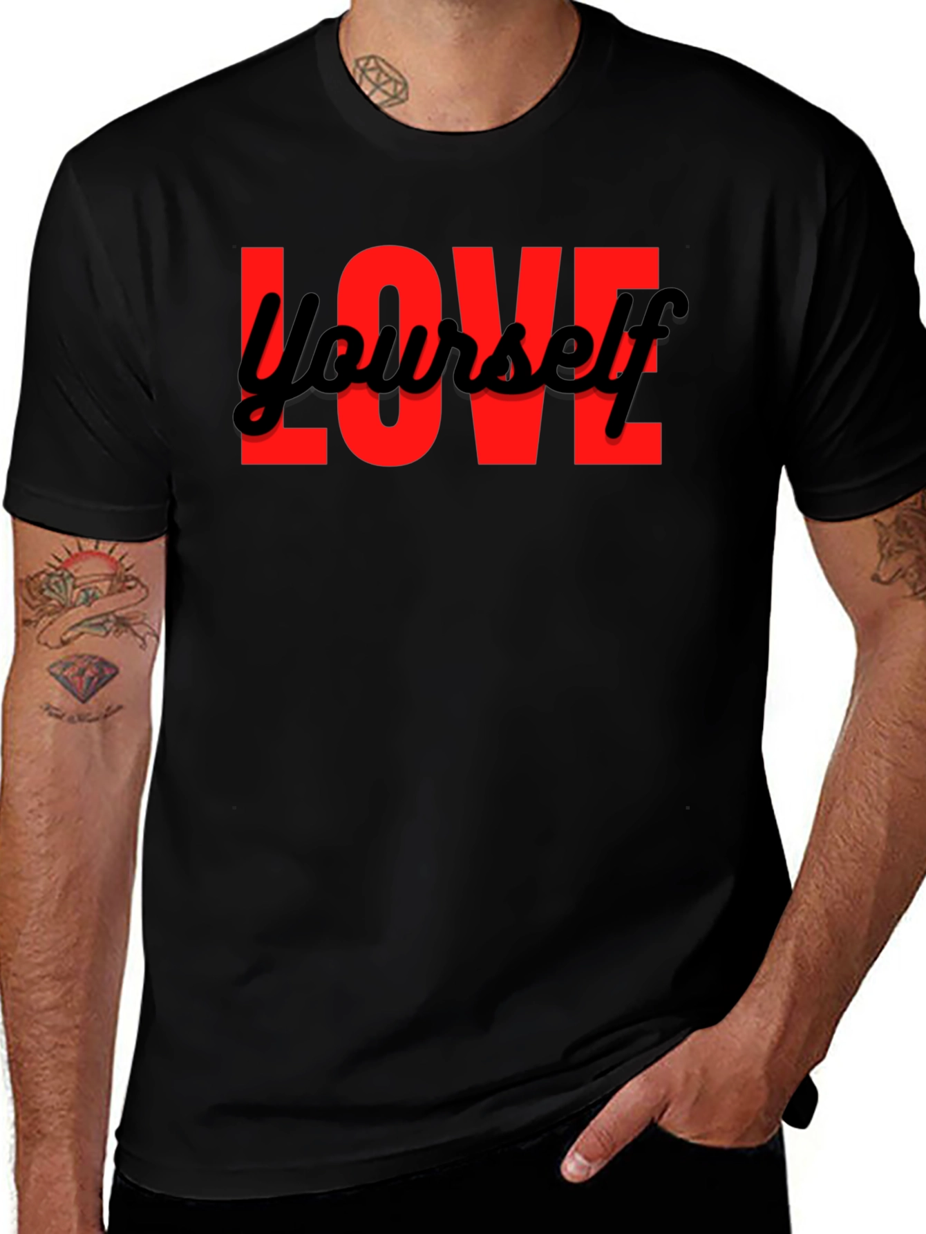 Love Yourself Graphic Black T-Shirt