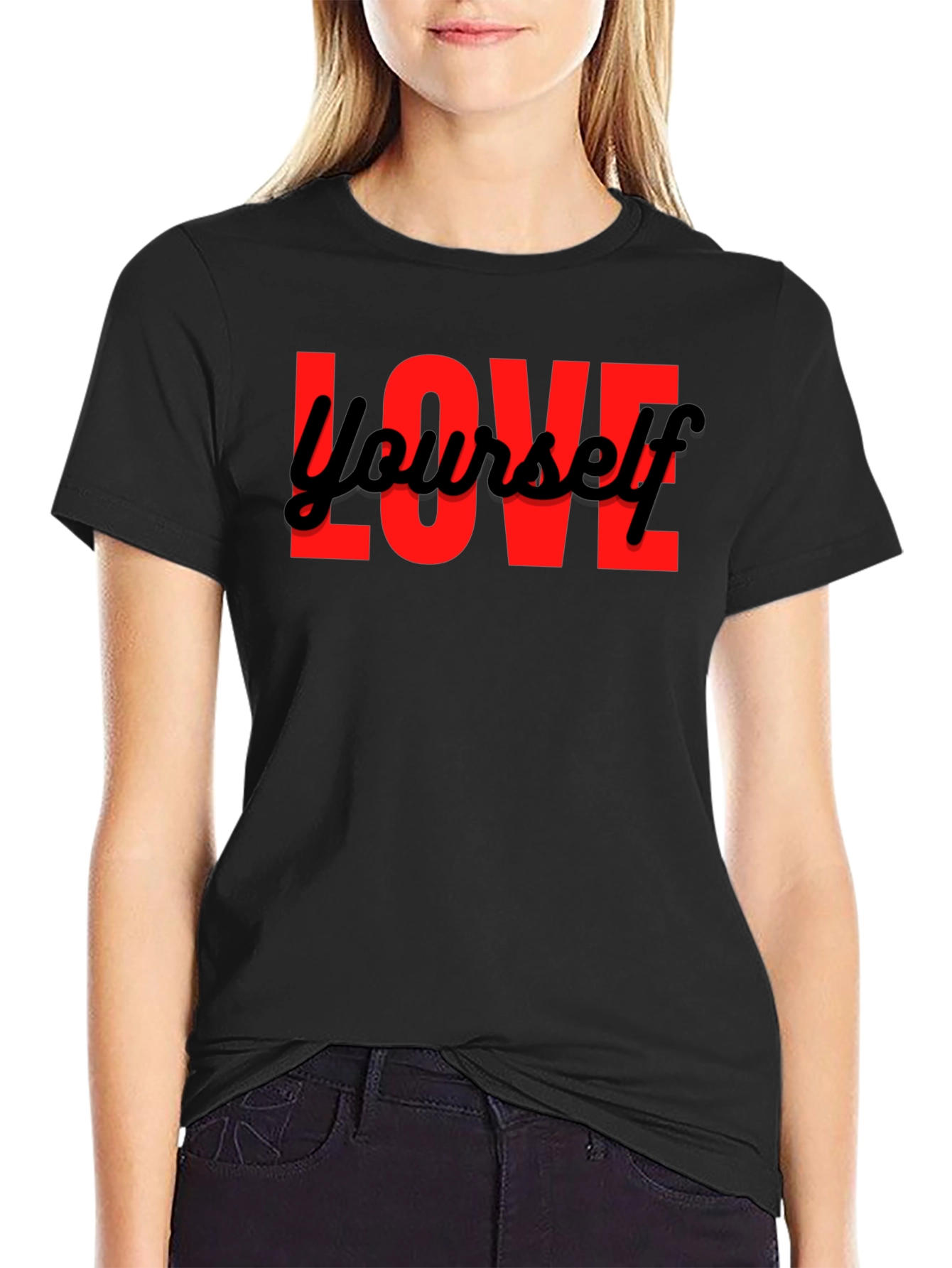 Love Yourself Graphic Black T-Shirt