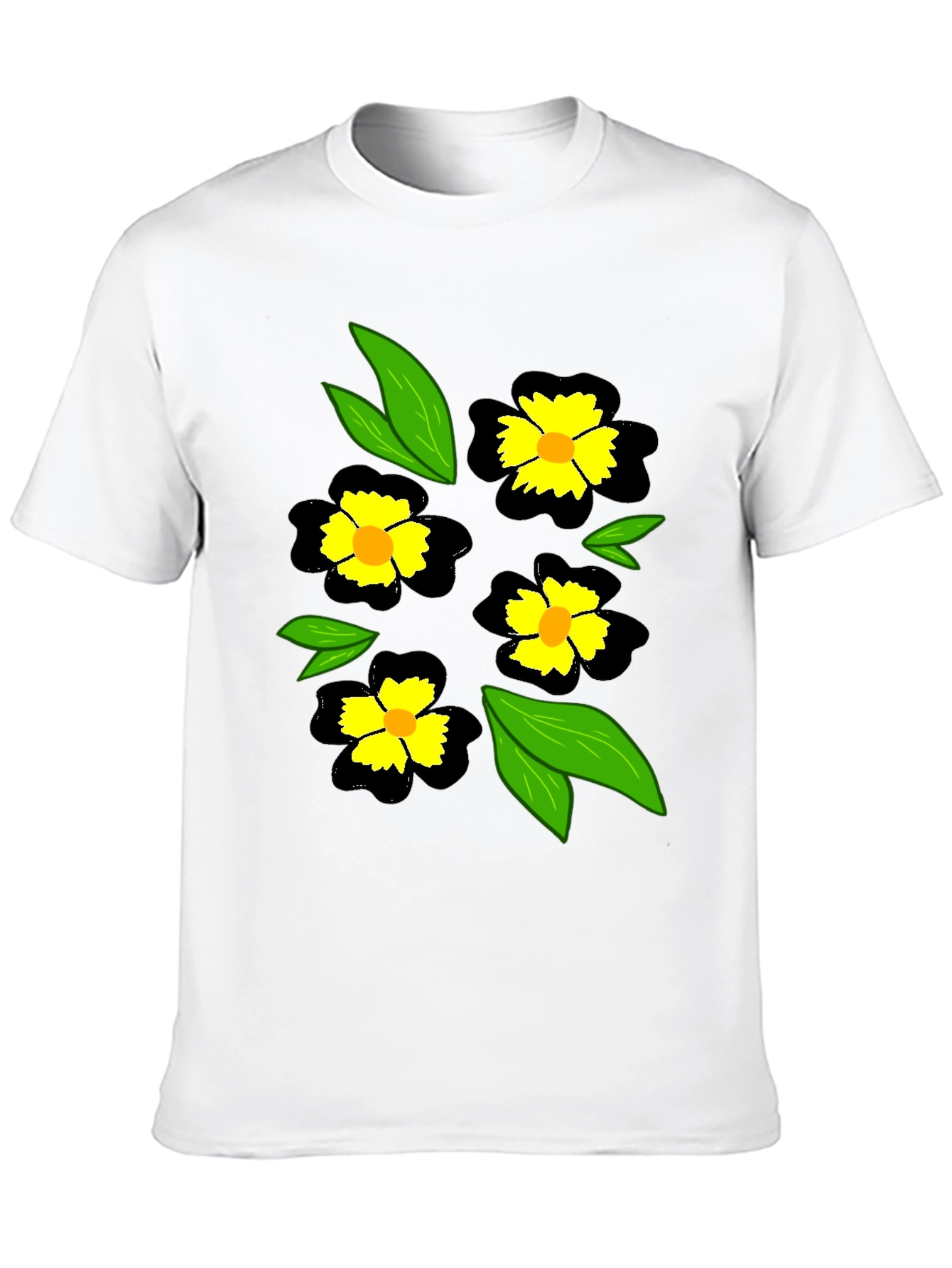 Black Floral T-Shirt - Casual Wear