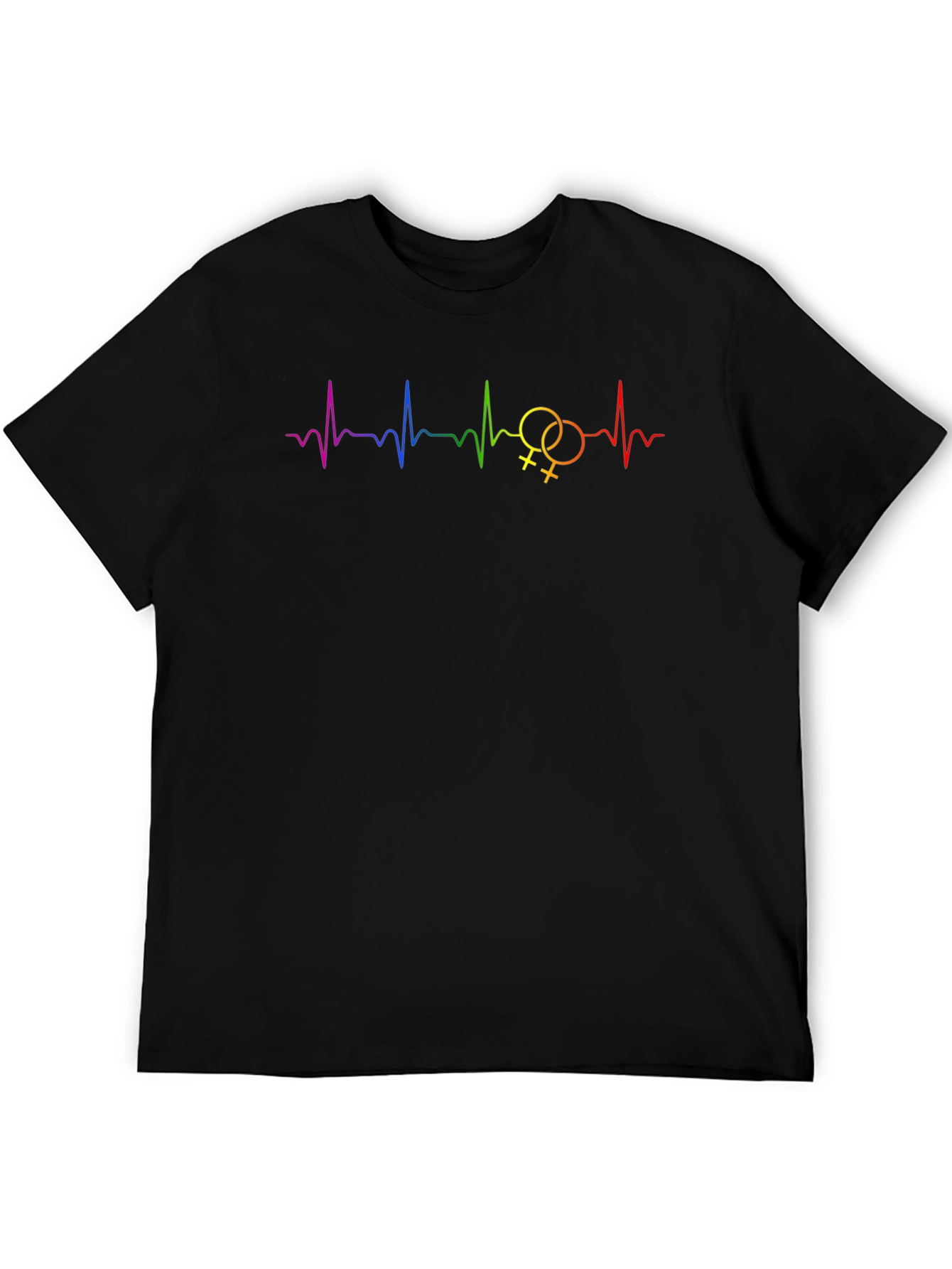 Rainbow Lesbian Heartbeat T-Shirt