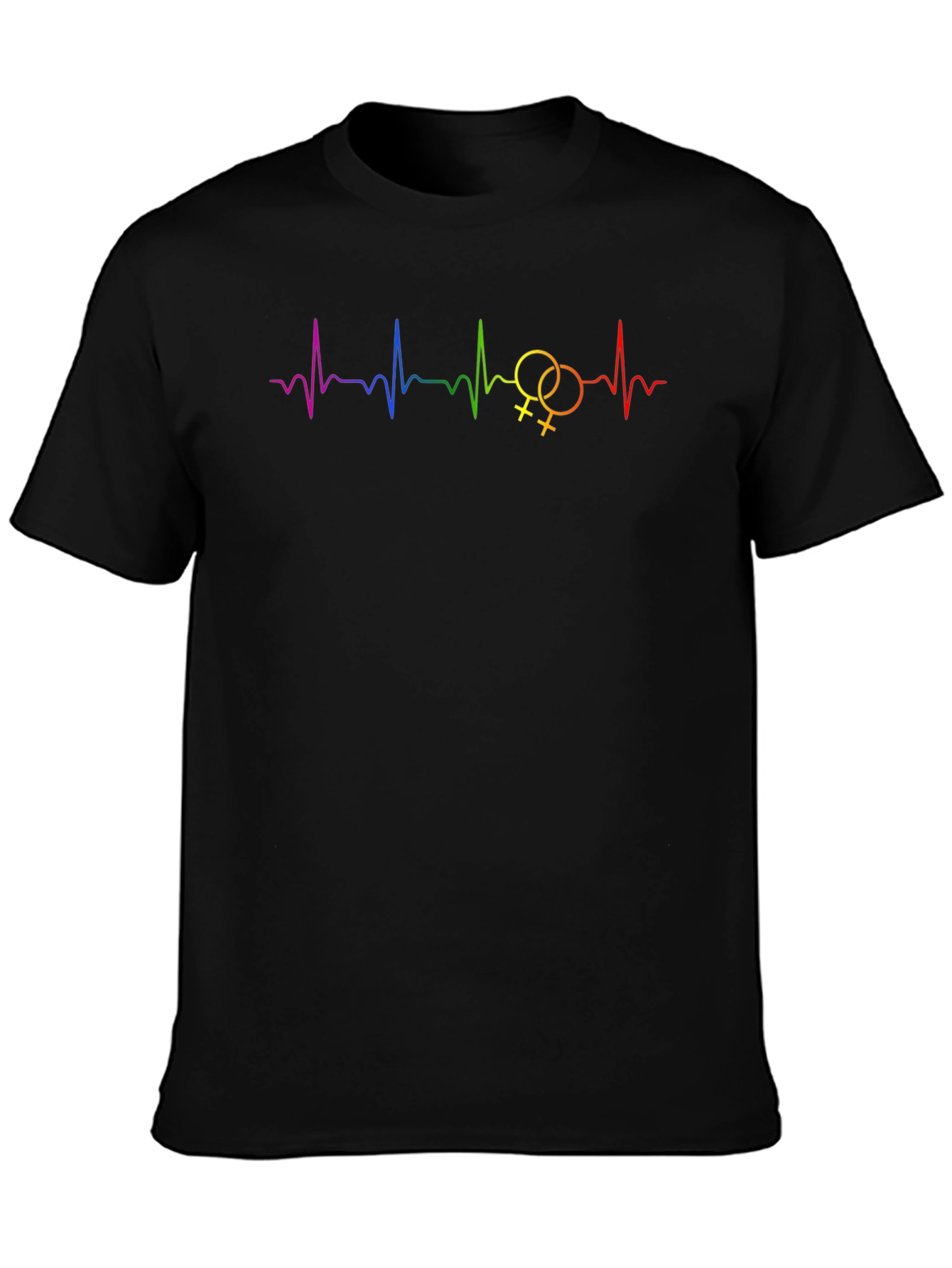 Rainbow Lesbian Heartbeat T-Shirt