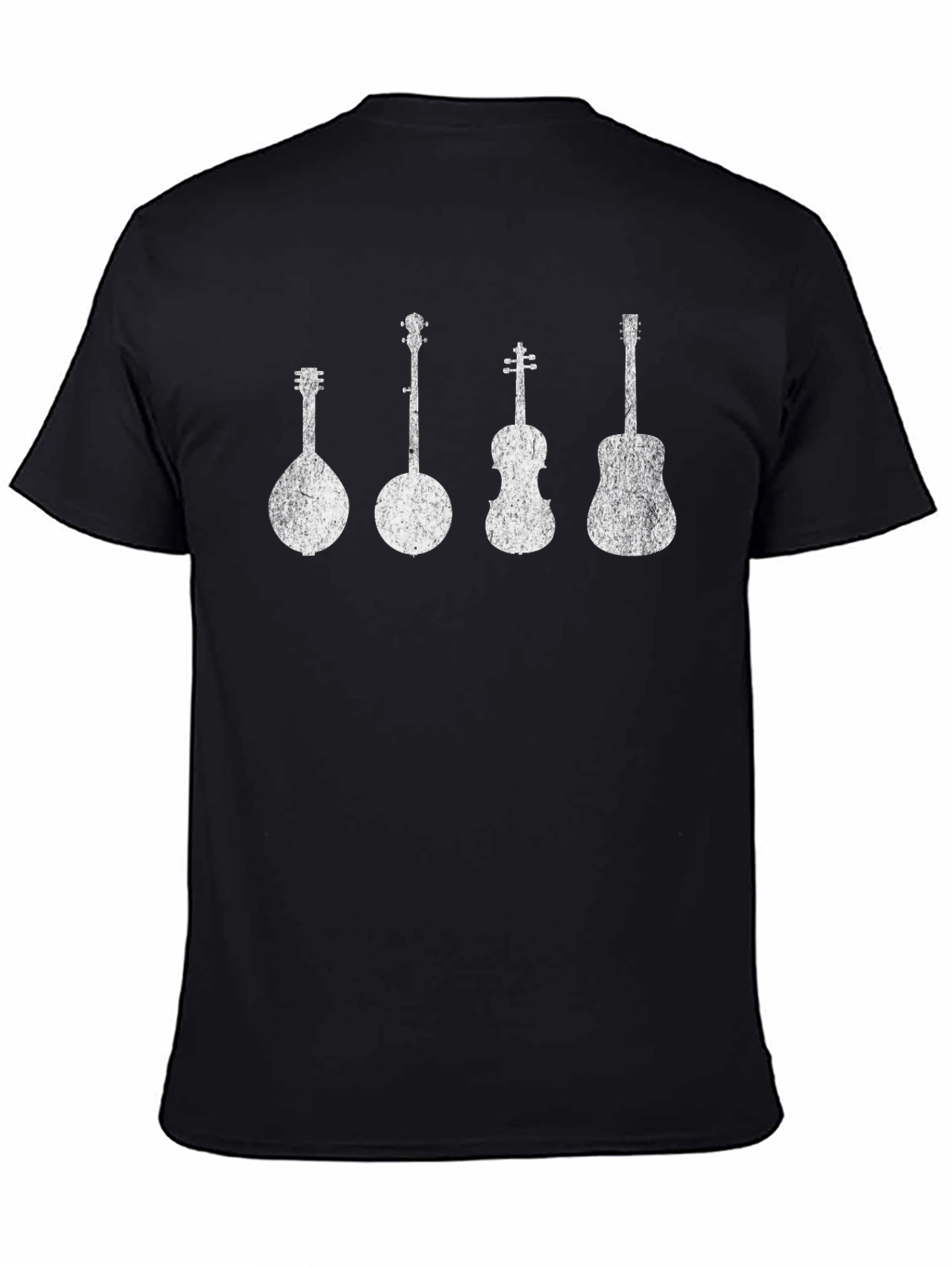 Musicians Instrument Graphic Tee - Black Cotton T-Shirt