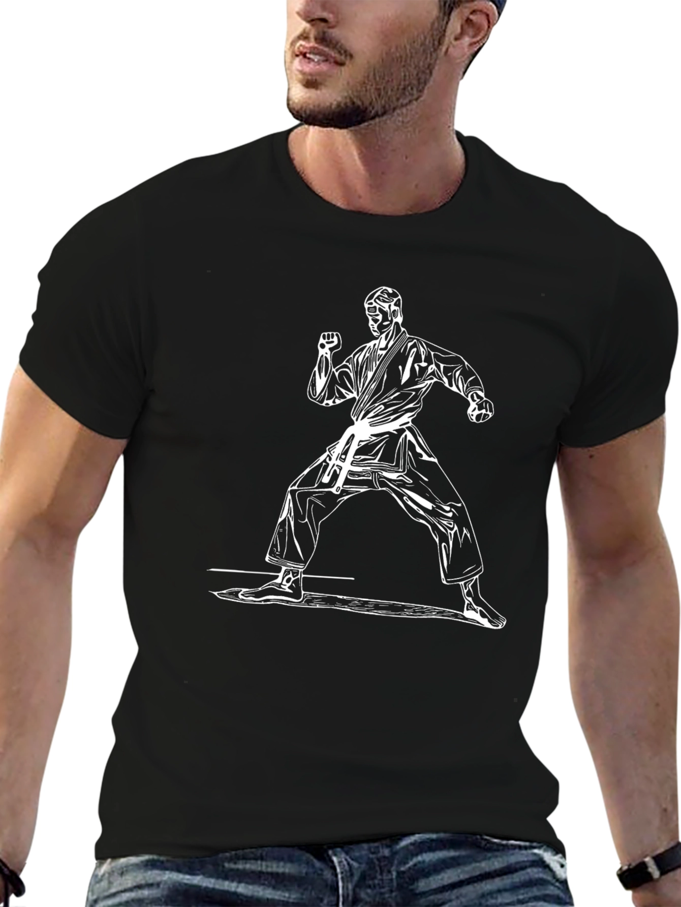Karate Stance Graphic Tee - Black