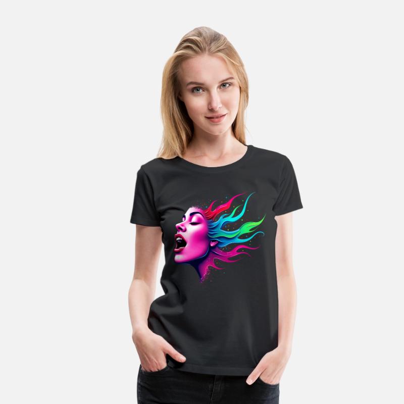 Neon Soundwave Face - Music Lovers T-shirt
