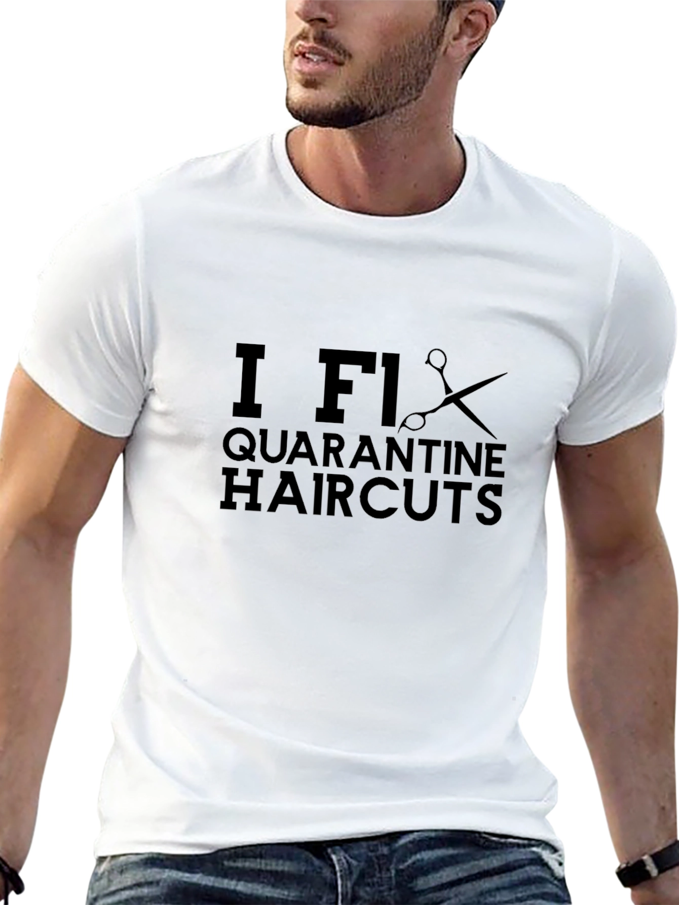 I Fix Quarantine Haircuts Black T-Shirt