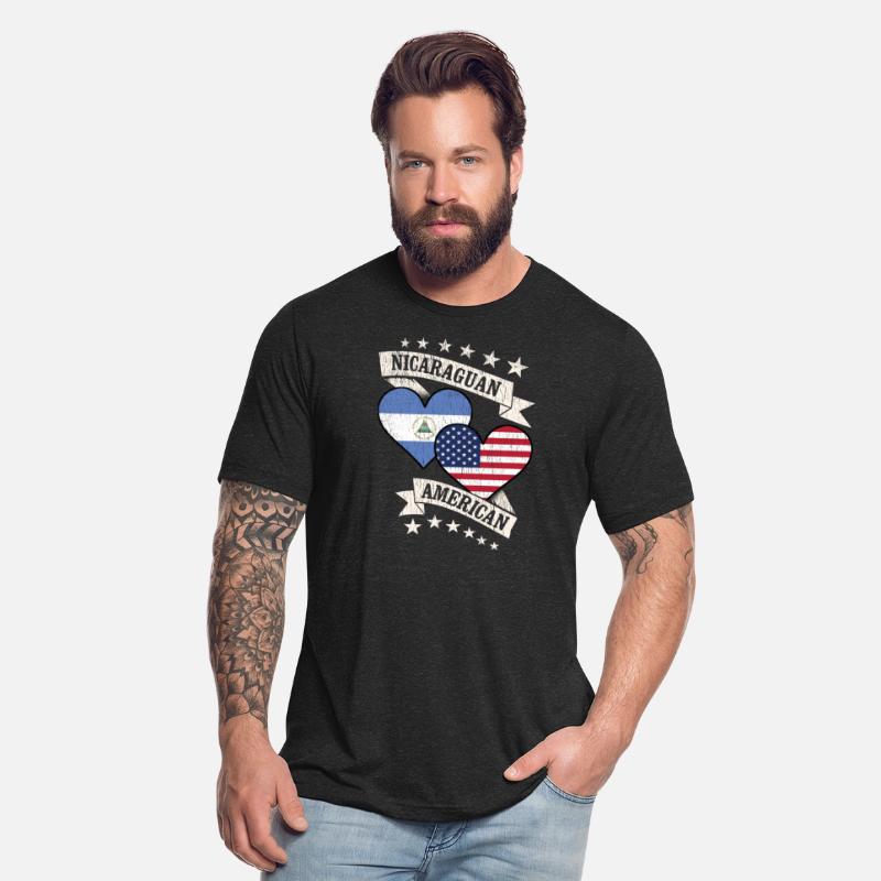 Nicaraguan American Heart Flags Nicaragua America