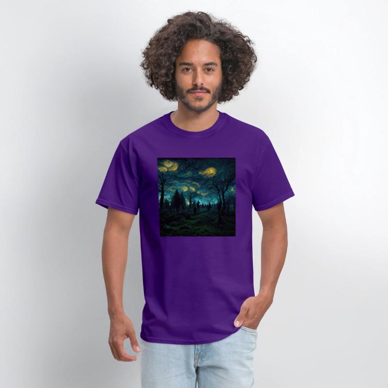 Night sky in Dark forest