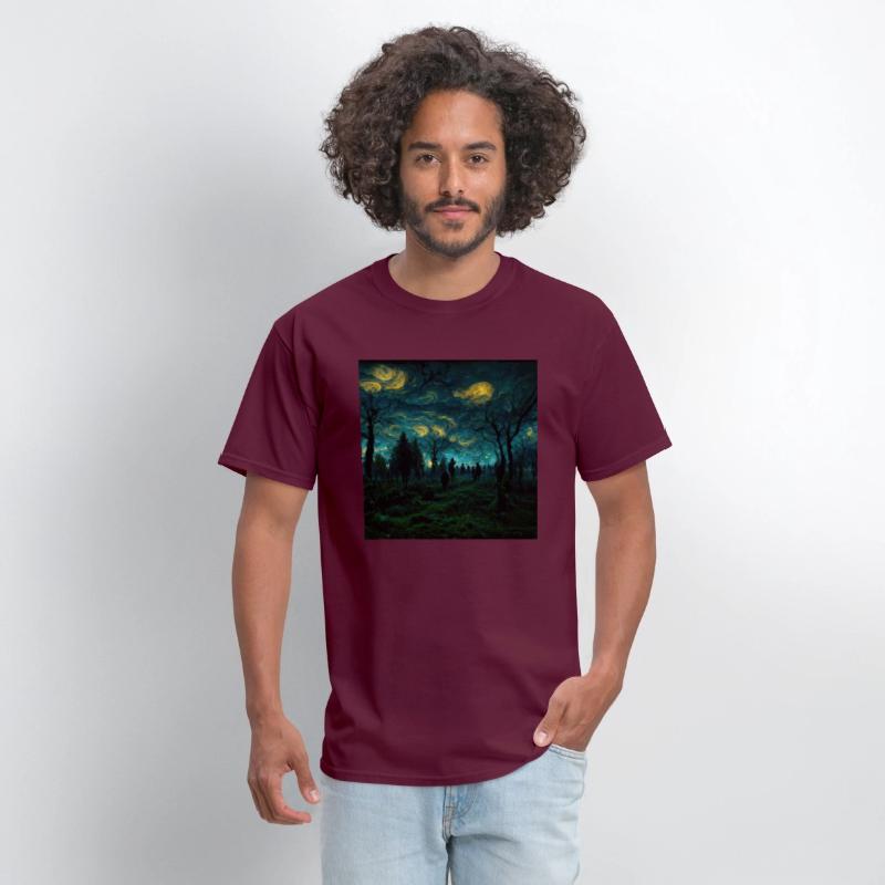 Night sky in Dark forest
