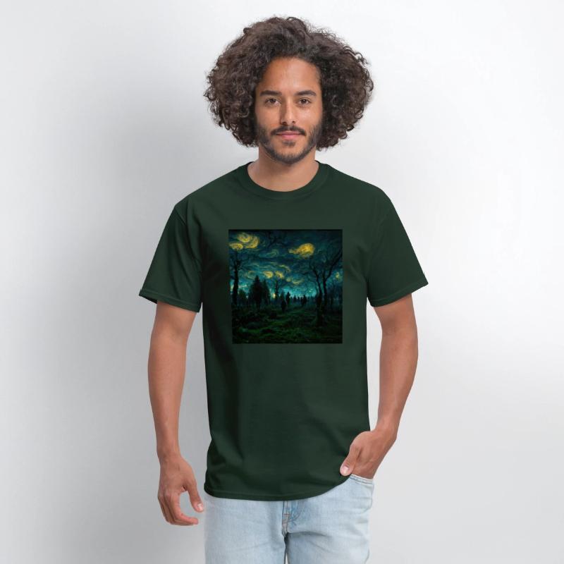 Night sky in Dark forest