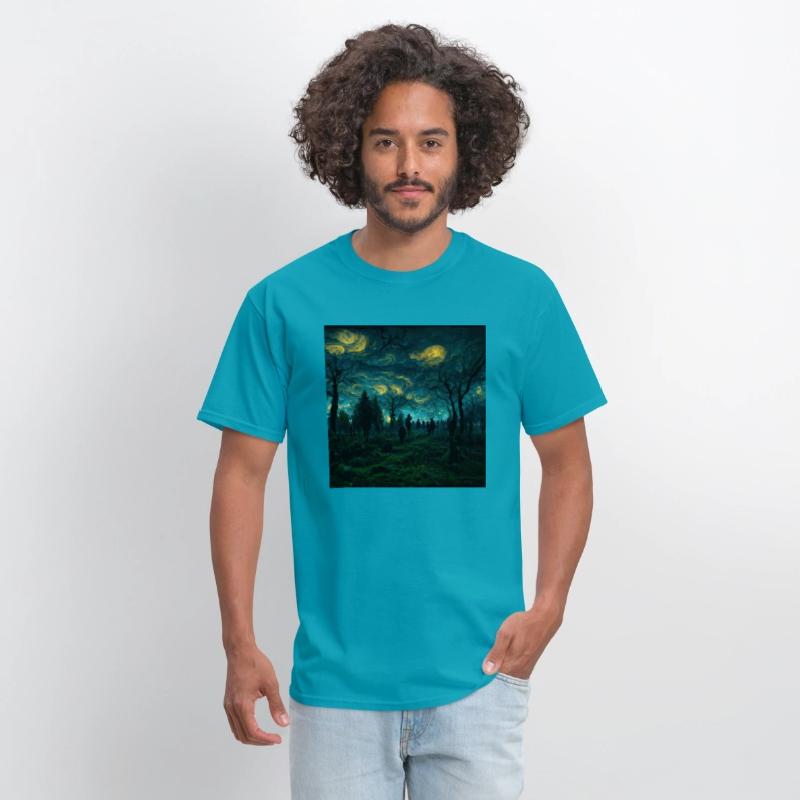 Night sky in Dark forest