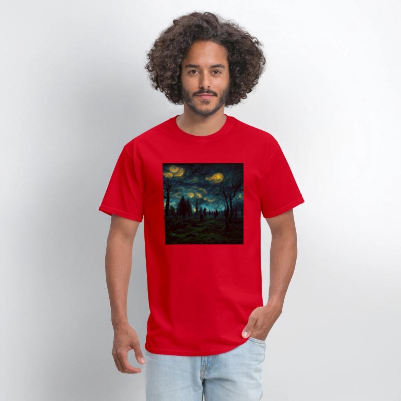 Night sky in Dark forest