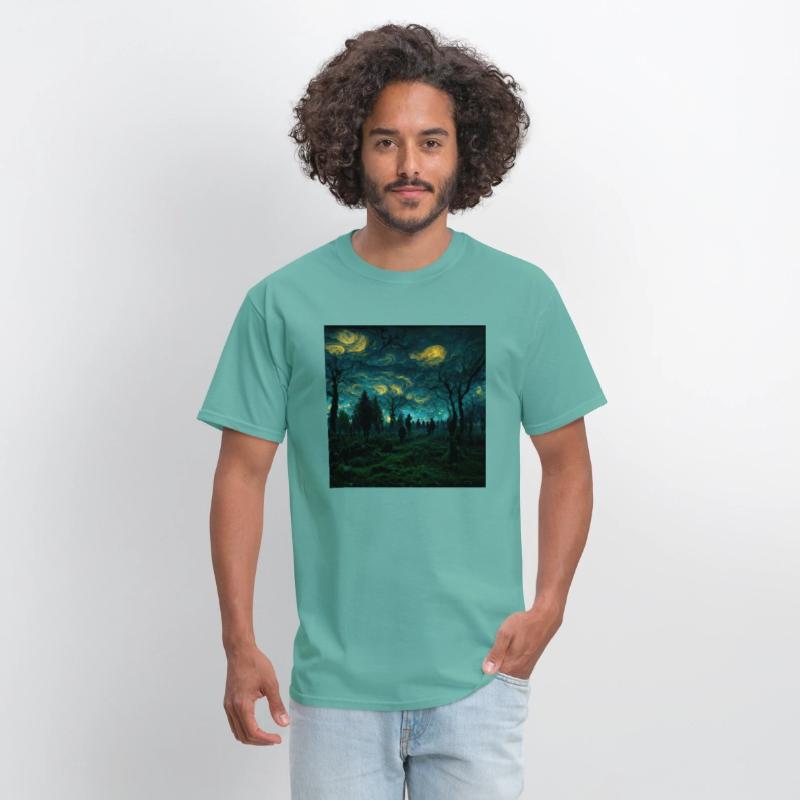 Night sky in Dark forest