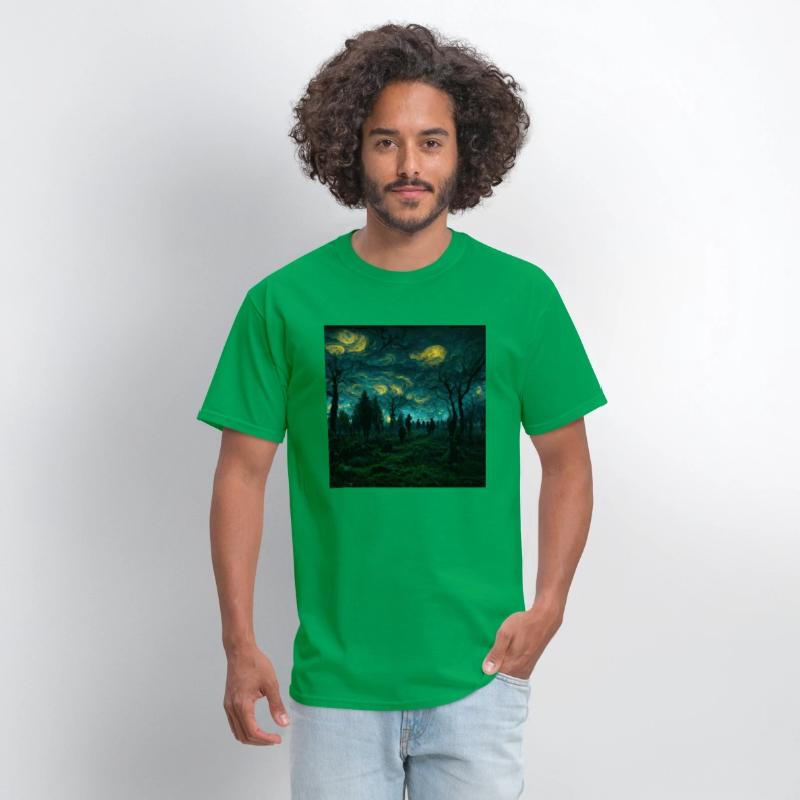 Night sky in Dark forest