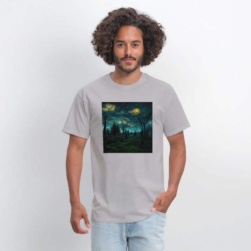 Night sky in Dark forest