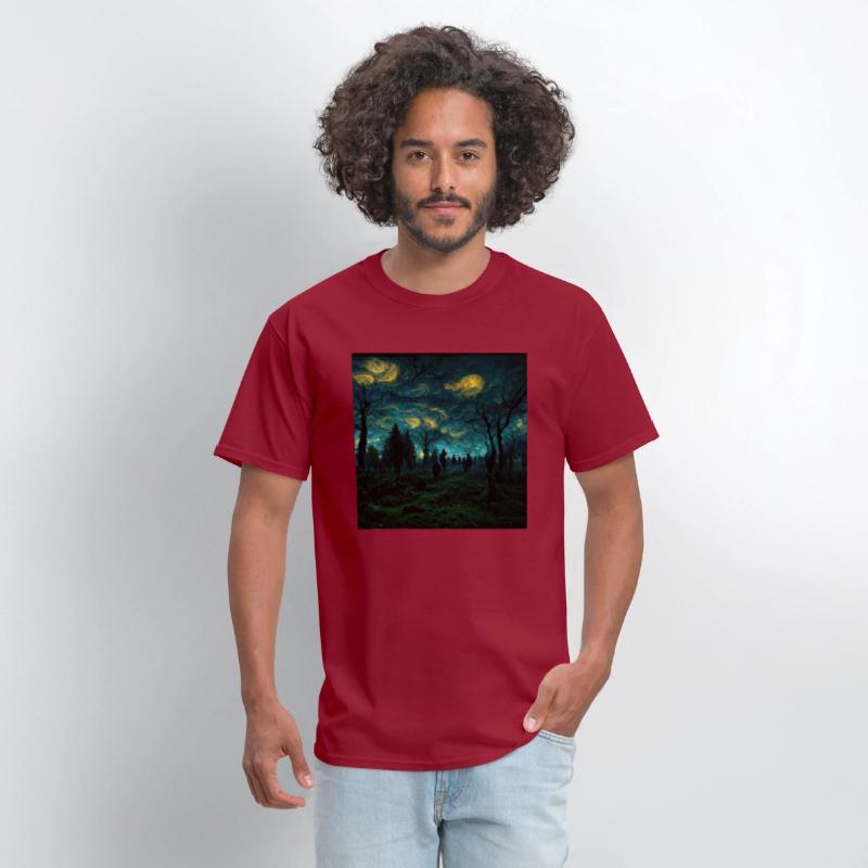 Night sky in Dark forest
