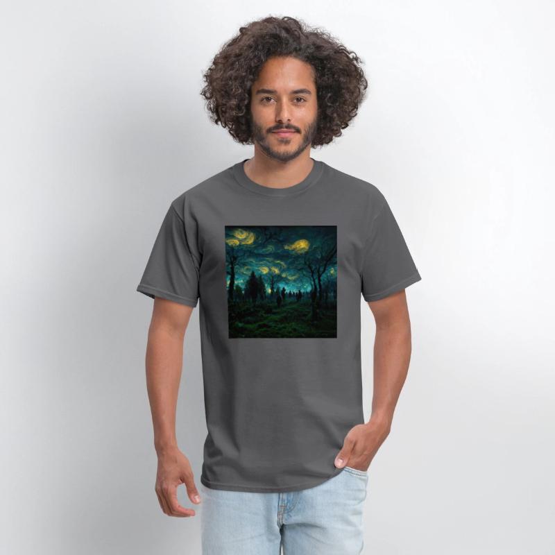 Night sky in Dark forest