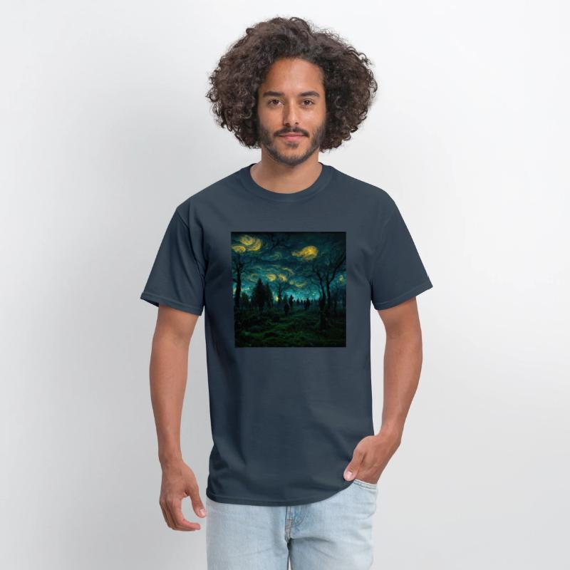 Night sky in Dark forest