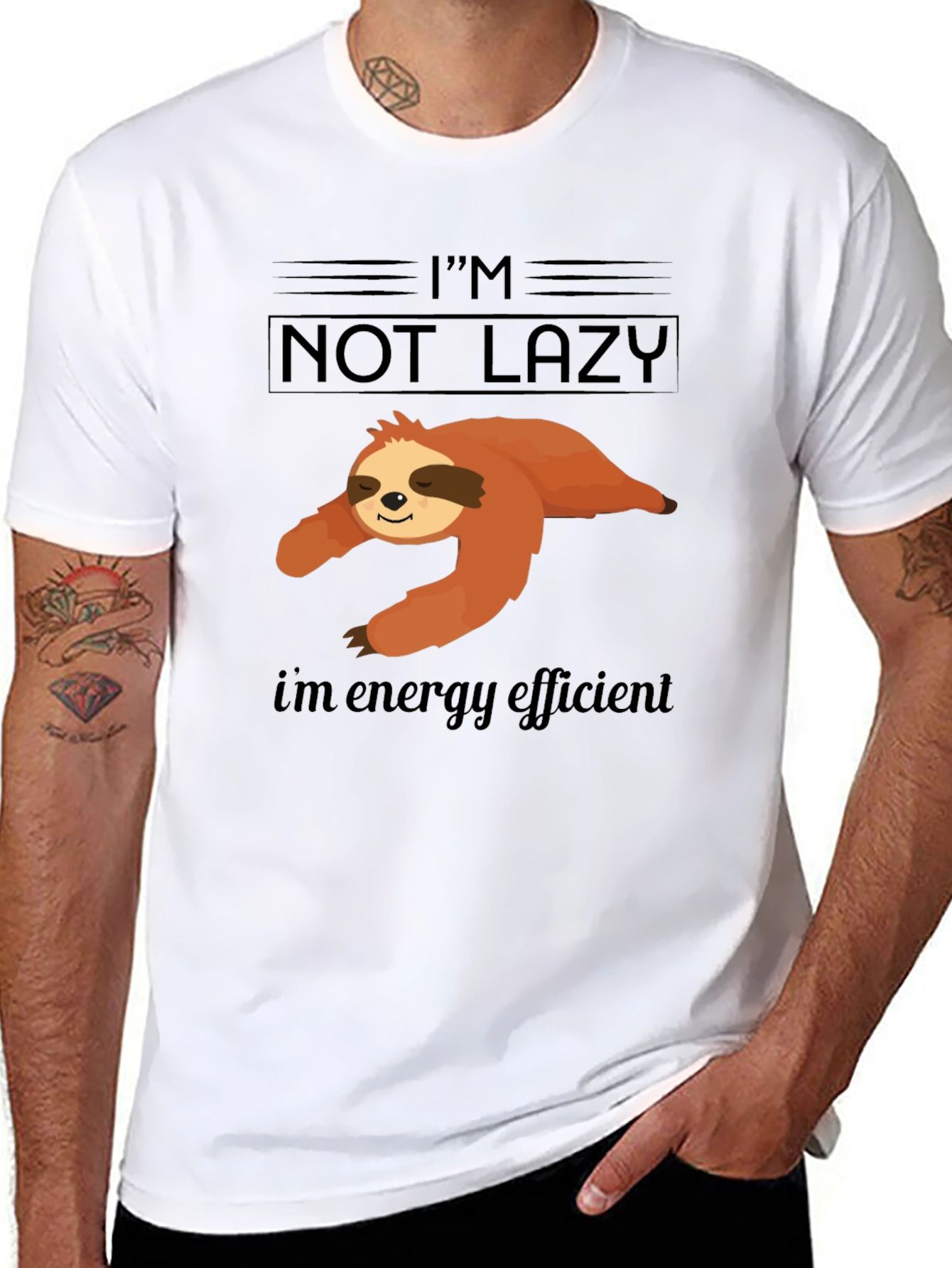 Im Not Lazy Energy Efficient Sloth Graphic T-Shirt