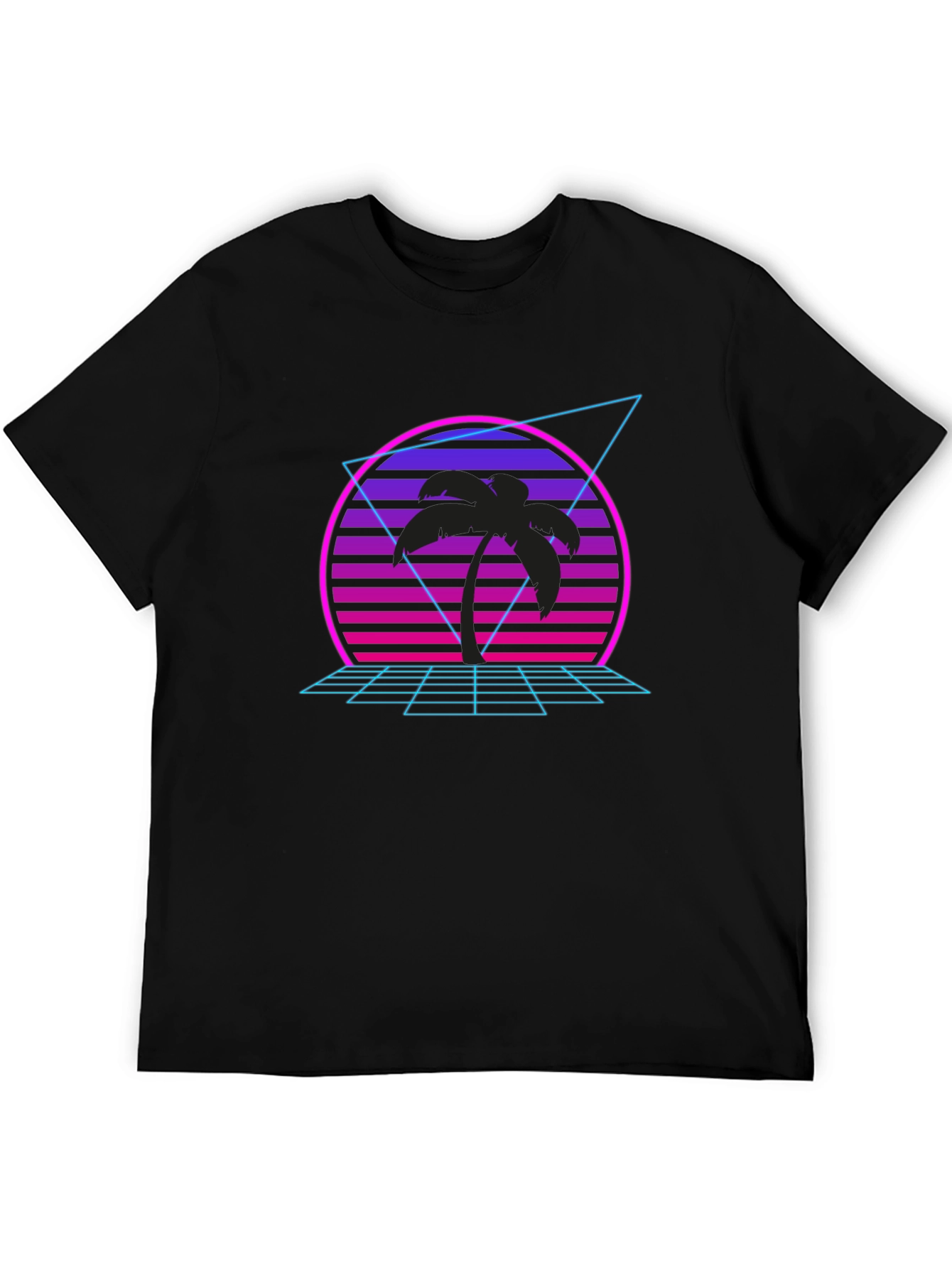 Retro Sunset Palm T-Shirt - 80s Inspired
