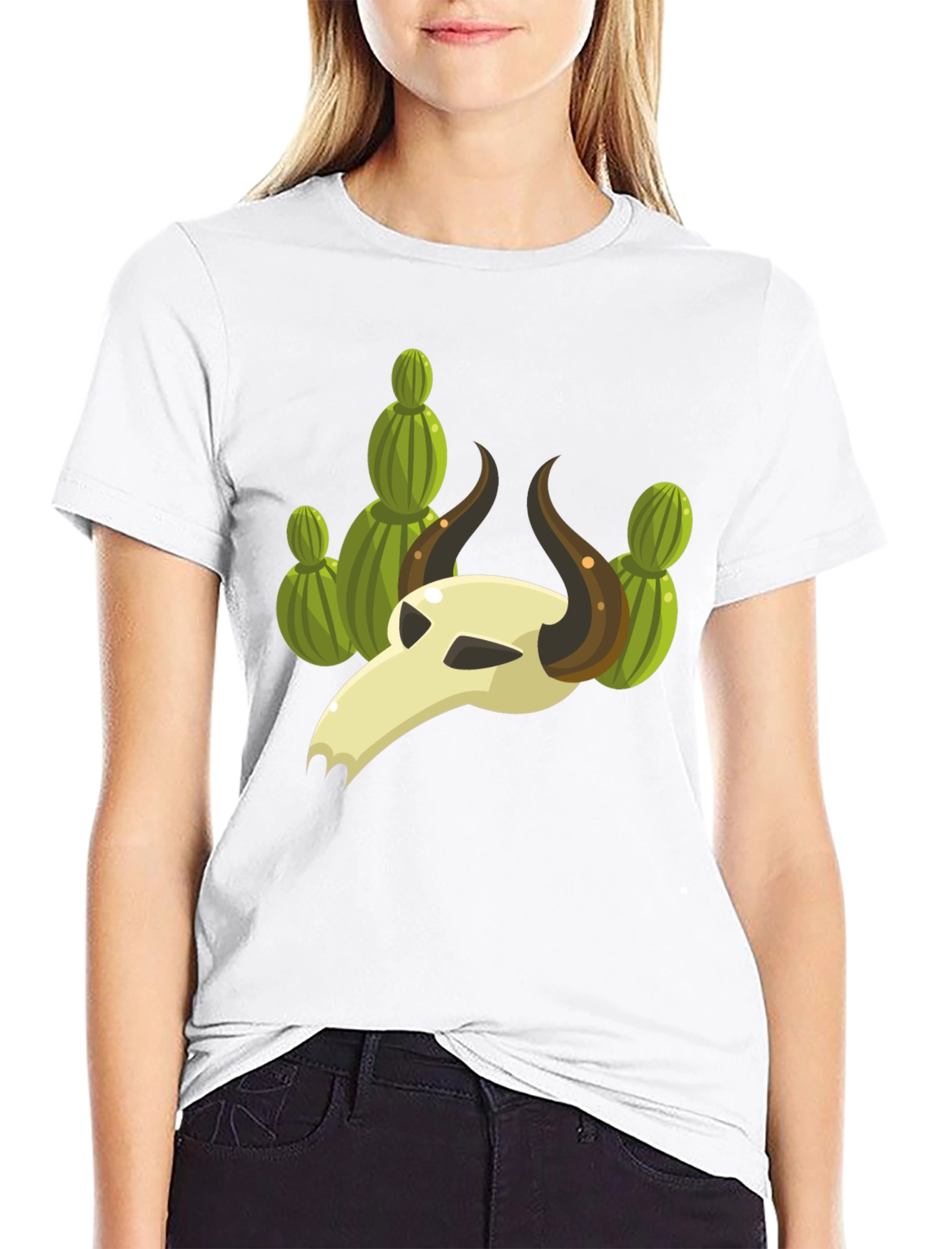 Cactus Skull Graphic Tee - Unique Desert Style Shirt