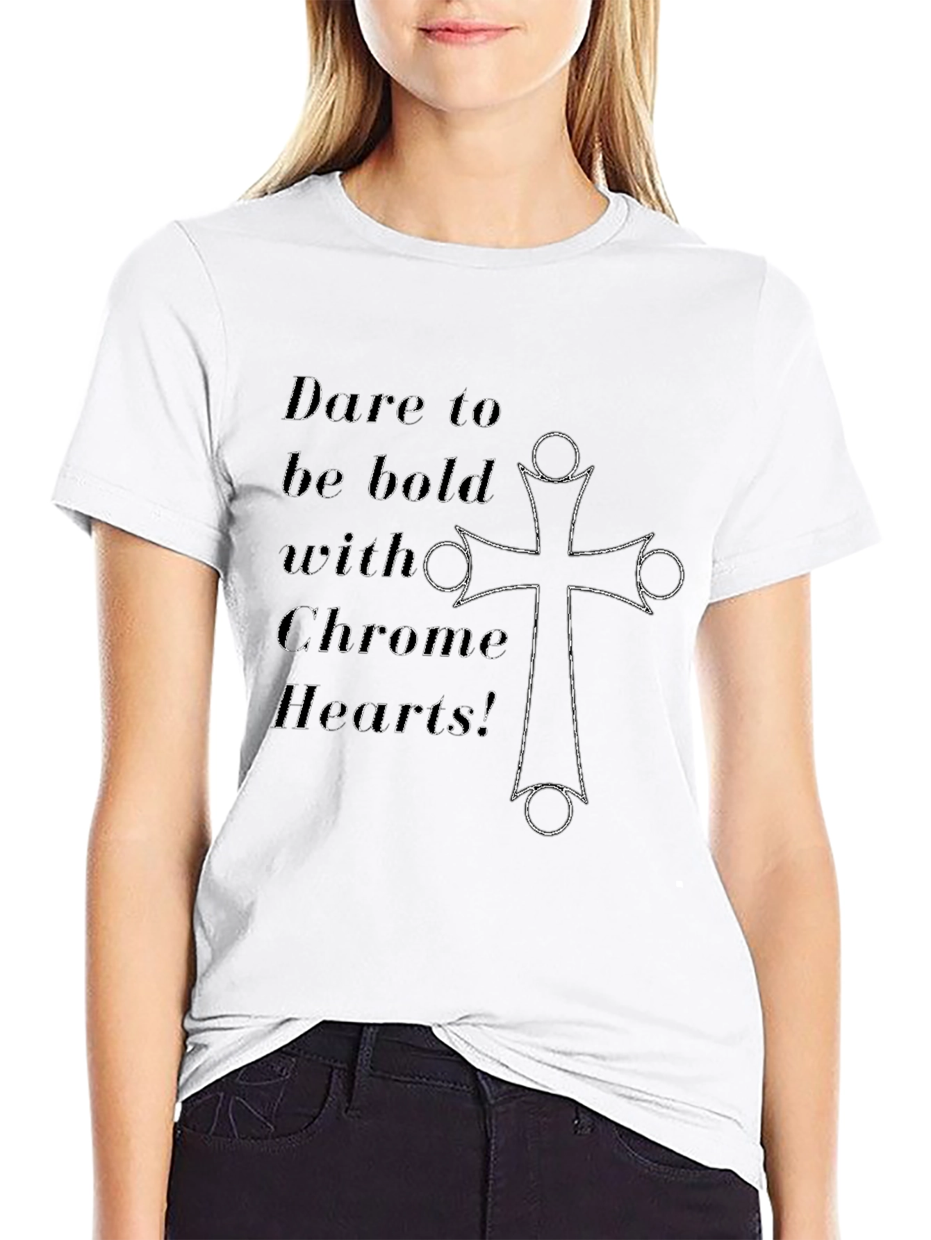 Dare to Be Bold Chrome Hearts Black T-Shirt