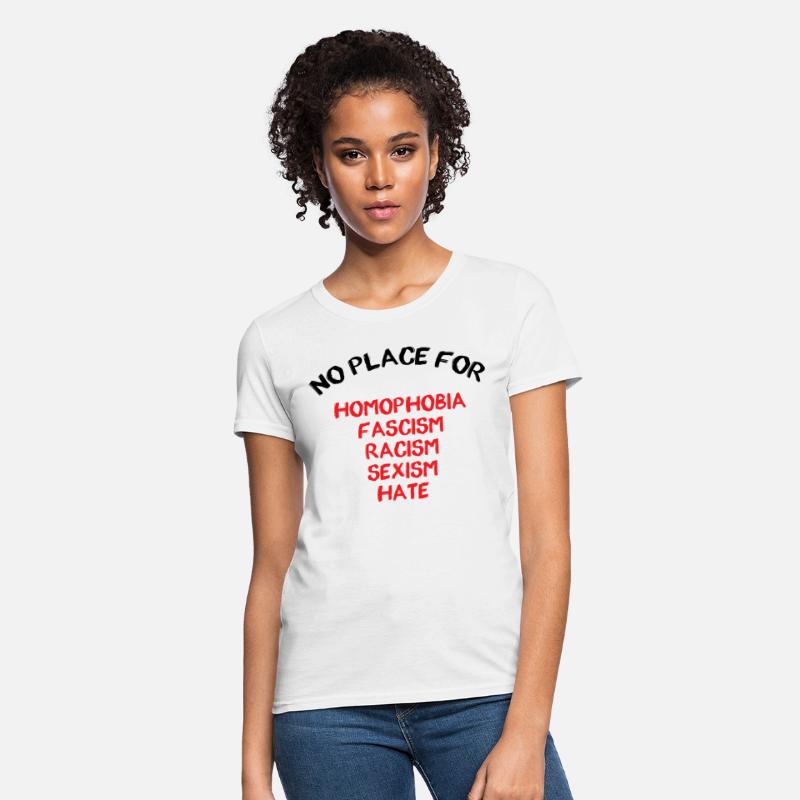NO PLACE FOR HOMOPHOBIA FASCISM RACISM SEXISM HATE