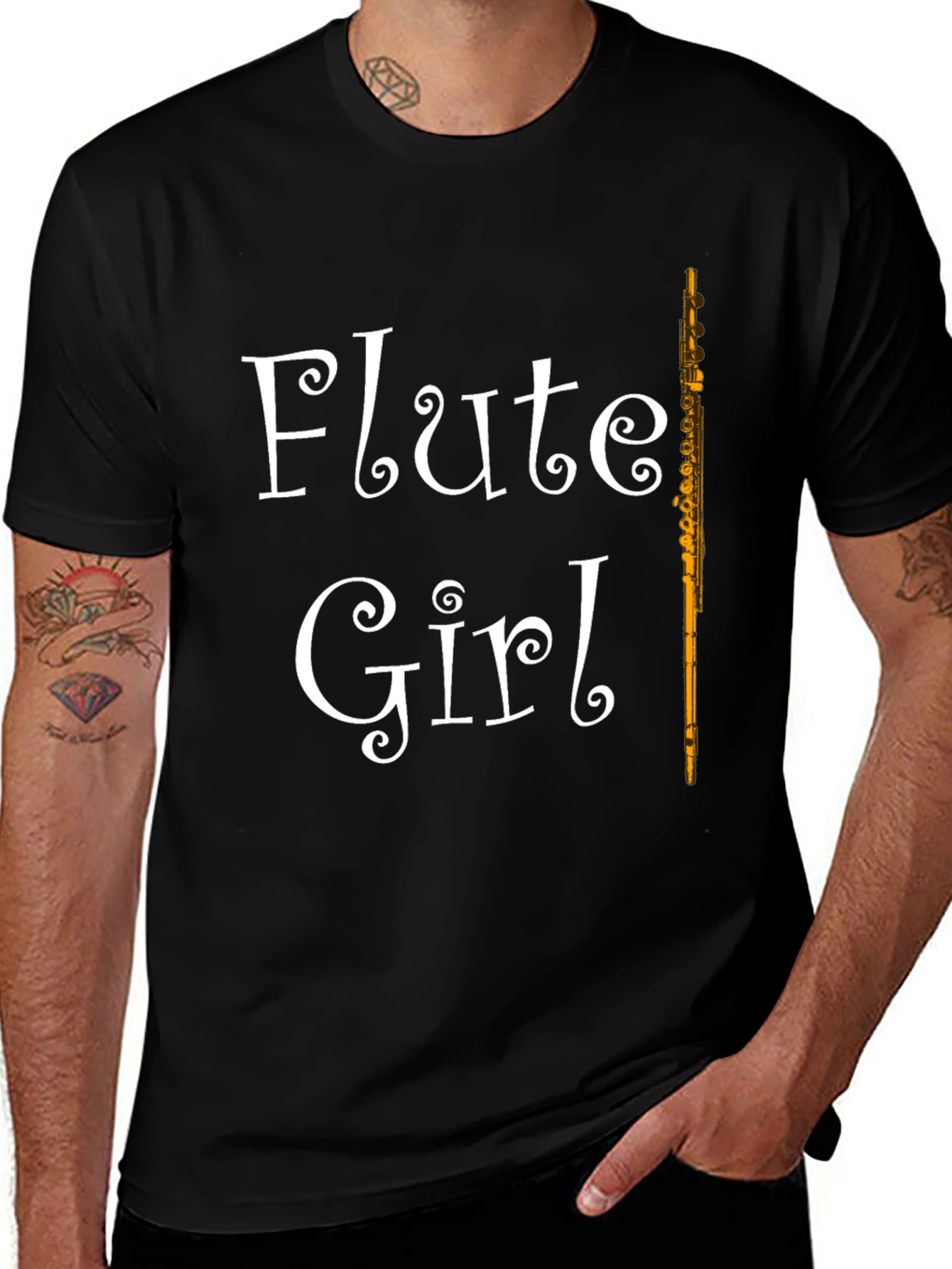 Flute Girl T-Shirt - Music Lovers Tee