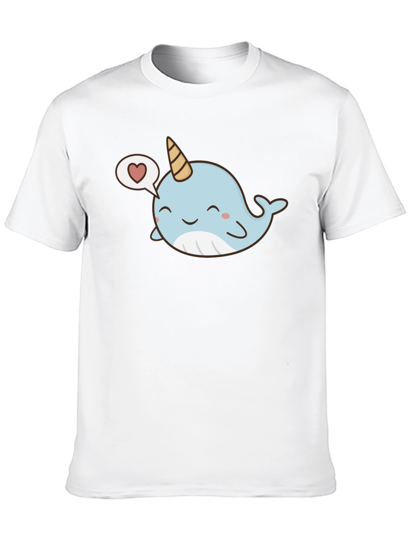Cute Narwhal Love Black T-Shirt