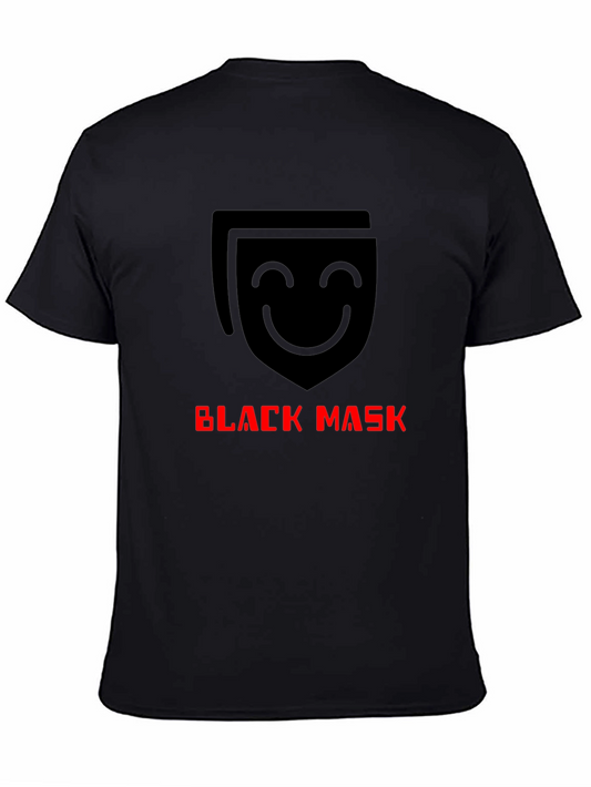 Black Mask Graphic Tee - Stylish Mens Cotton T-Shirt