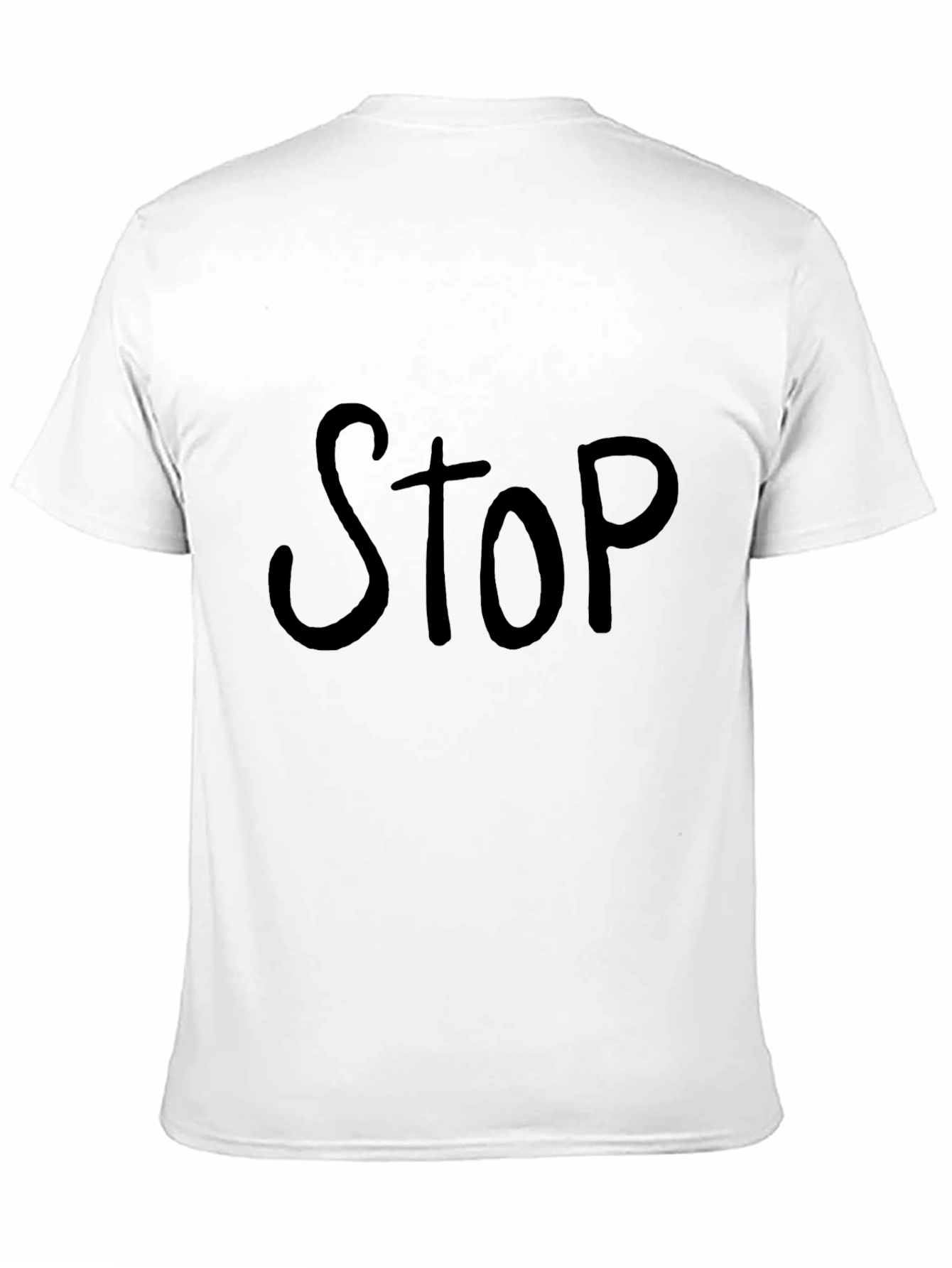 Black T-Shirt with STOP Print