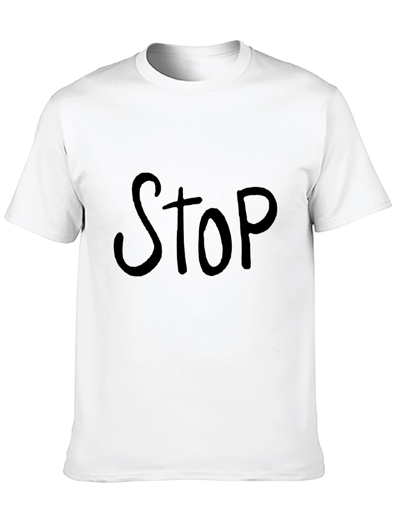 Black T-Shirt with STOP Print