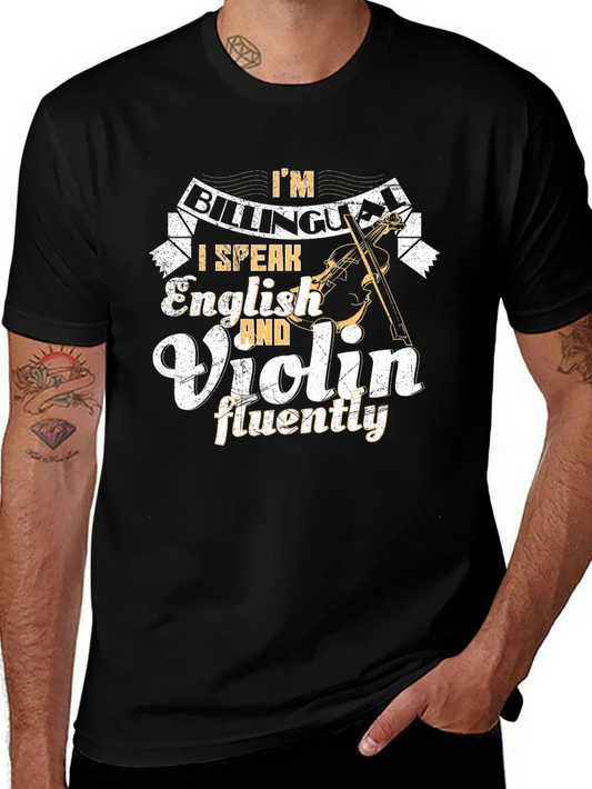 Bilingual English & Violin Black T-Shirt