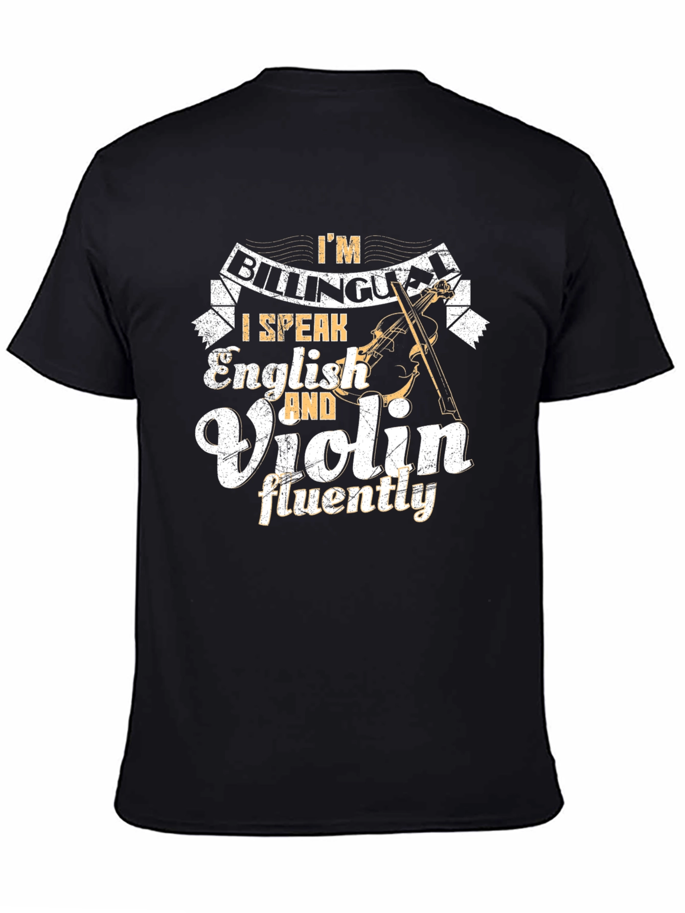Bilingual English & Violin Black T-Shirt