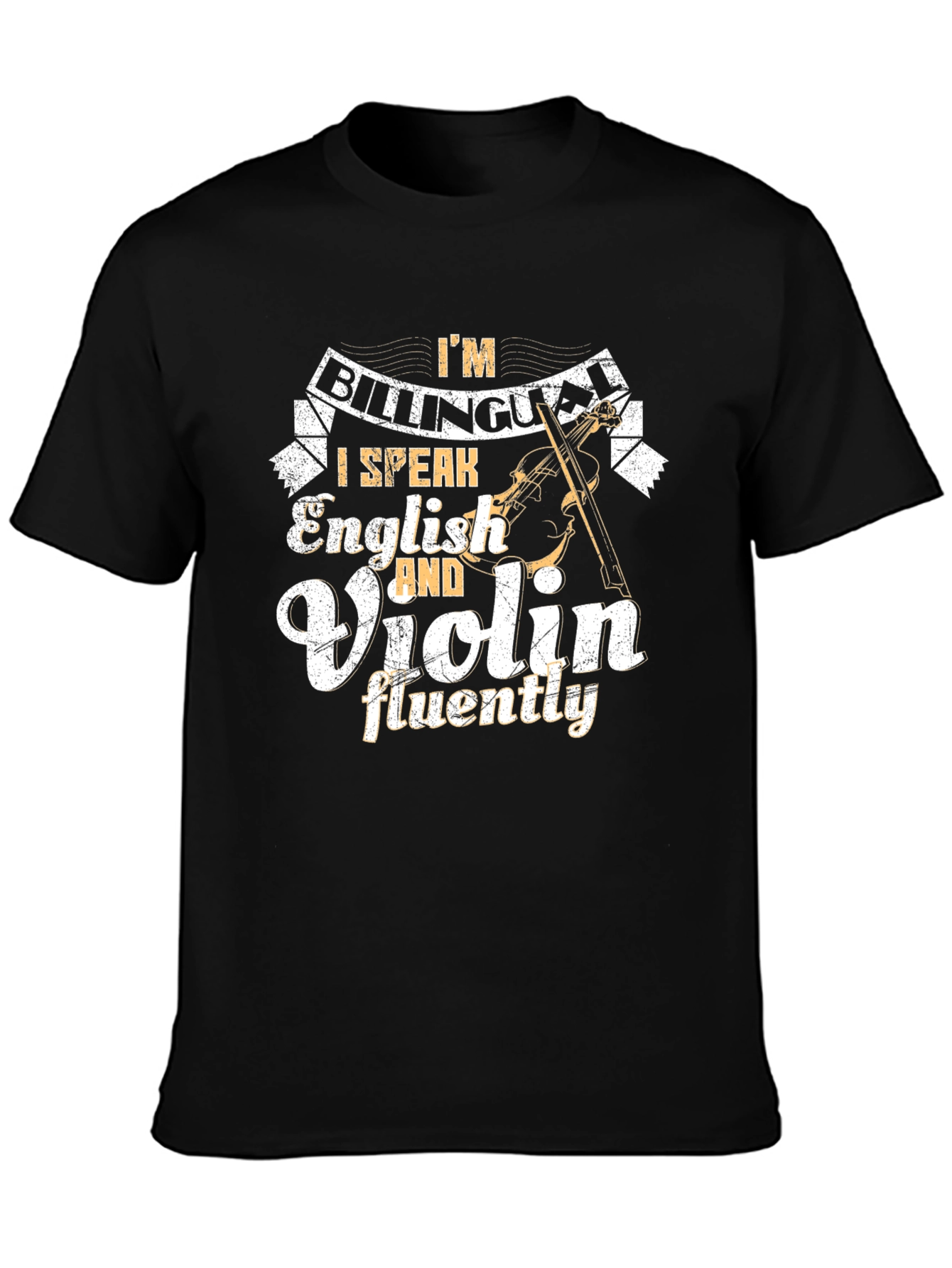 Bilingual English & Violin Black T-Shirt