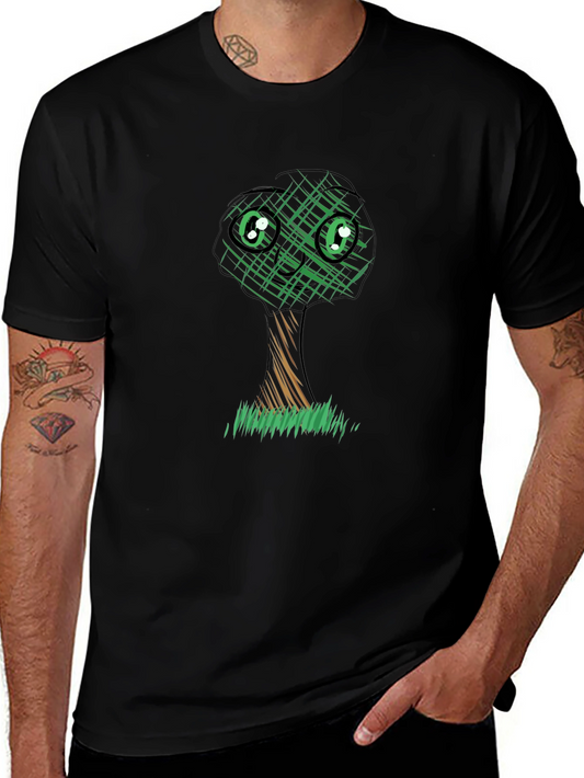 Cute Tree Graphic Tee - Black Unisex T-Shirt