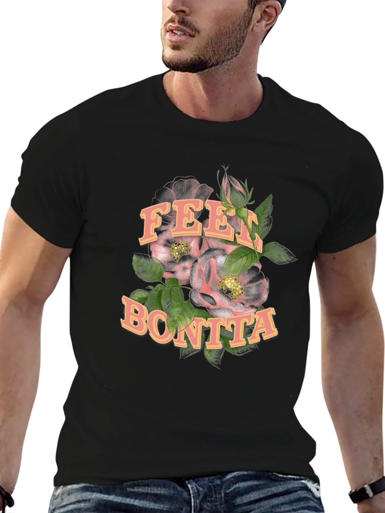 Feel Bonita Black Graphic T-Shirt