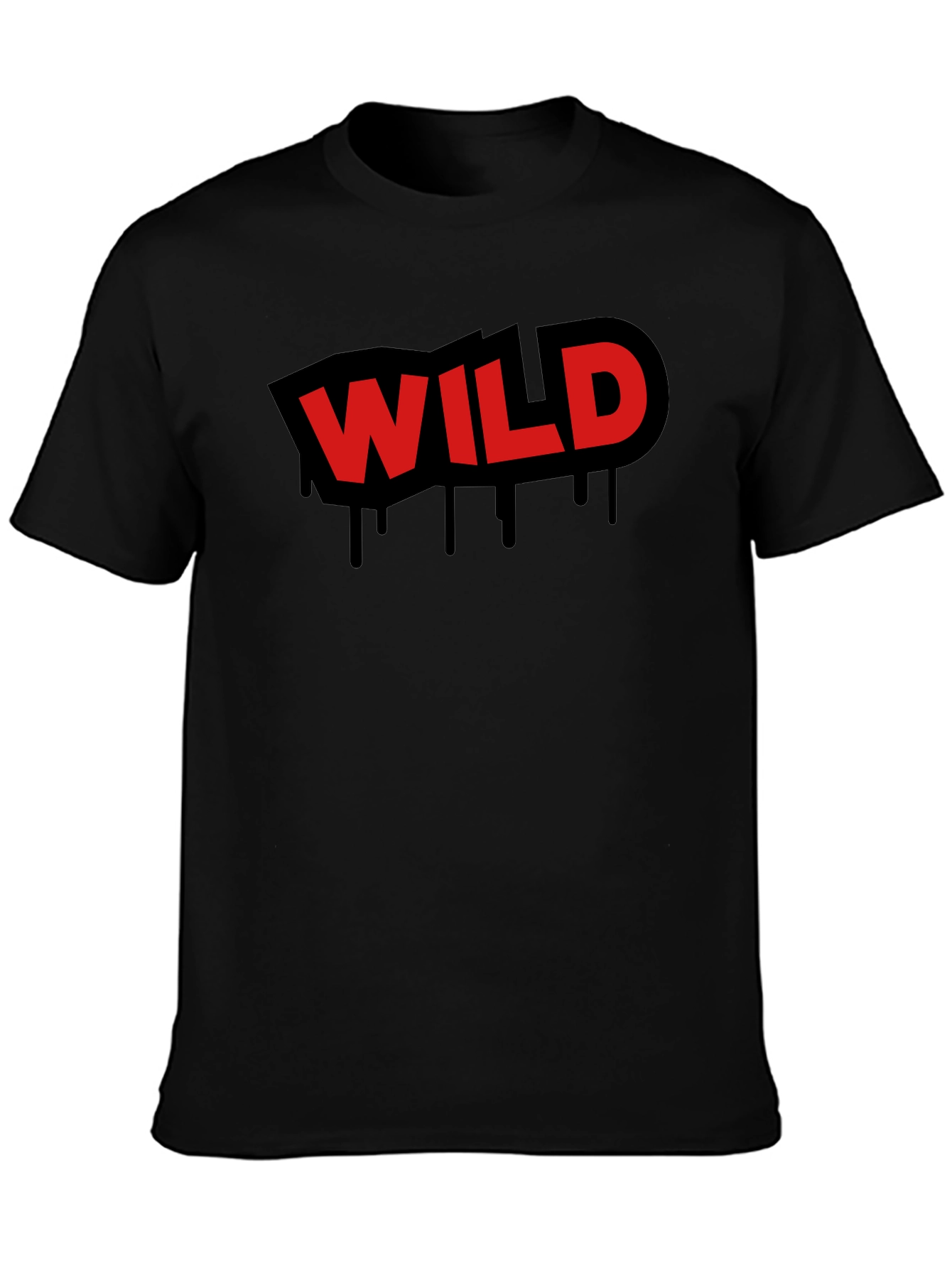 Wild Graphic Print Black T-Shirt for Men