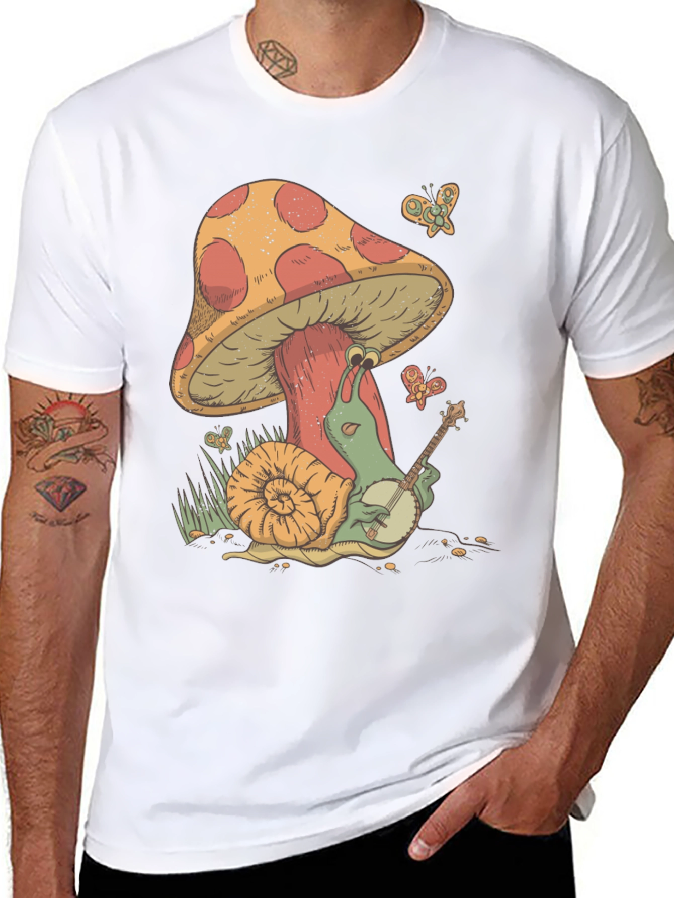 Mushroom Snail Banjo T-Shirt