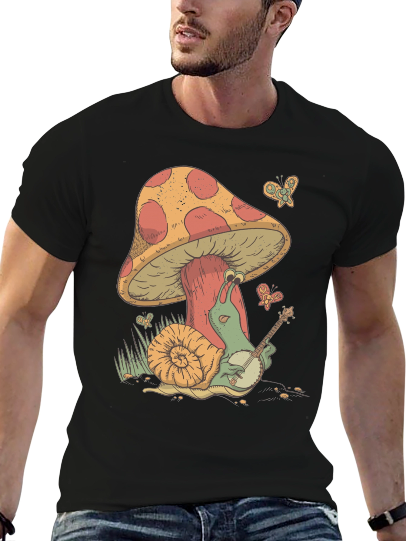Mushroom Snail Banjo T-Shirt