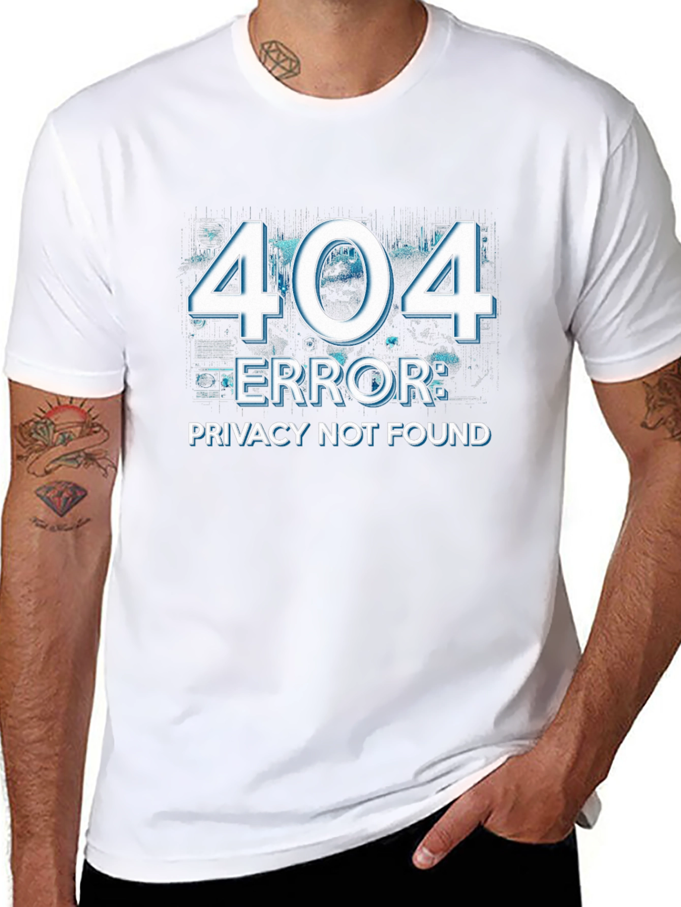 404 Error Privacy Not Found Black T-Shirt