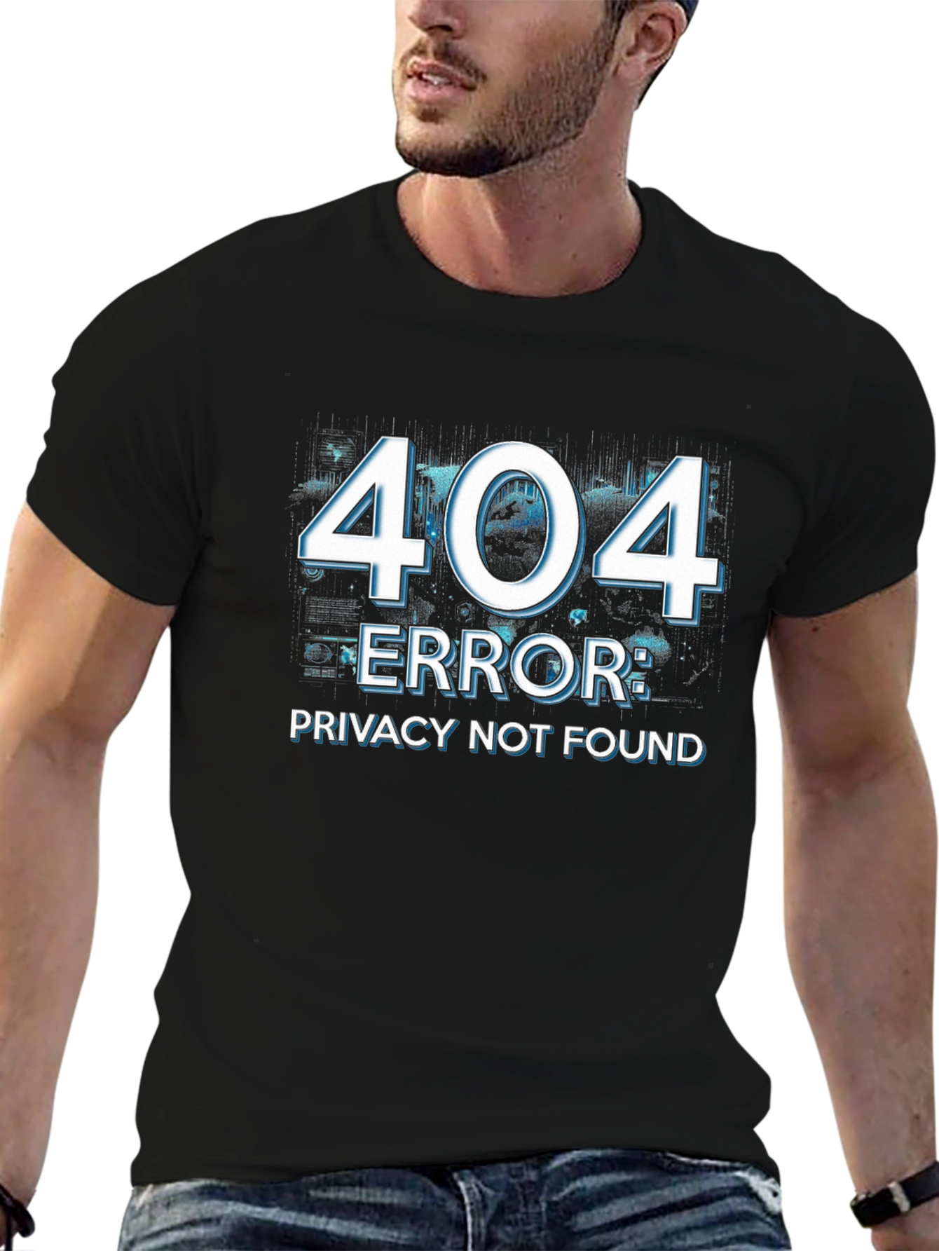 404 Error Privacy Not Found Black T-Shirt