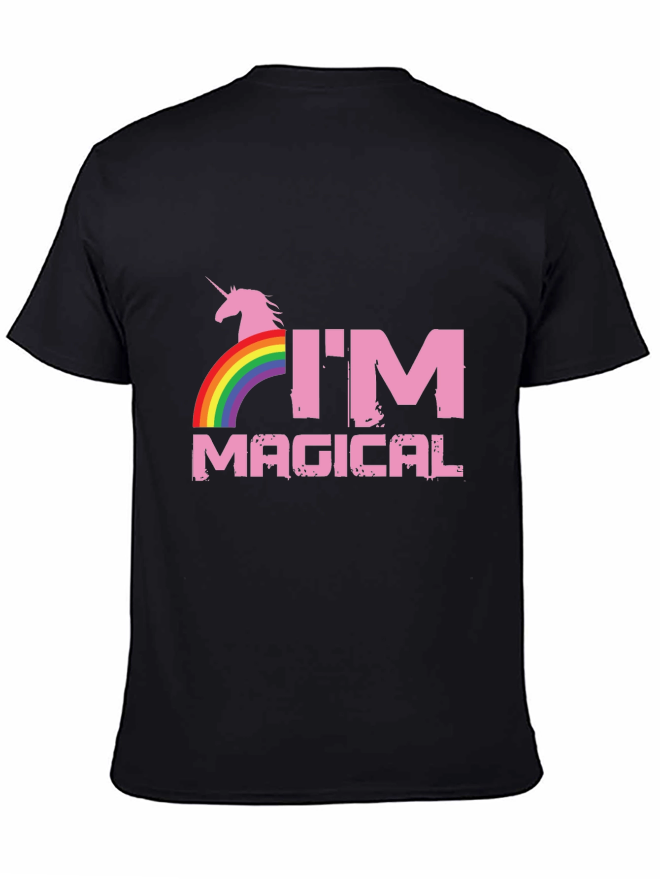 Im Magical Unicorn Rainbow Black T-Shirt