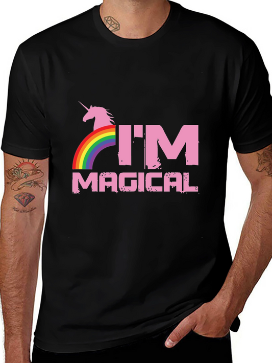 Im Magical Unicorn Rainbow Black T-Shirt