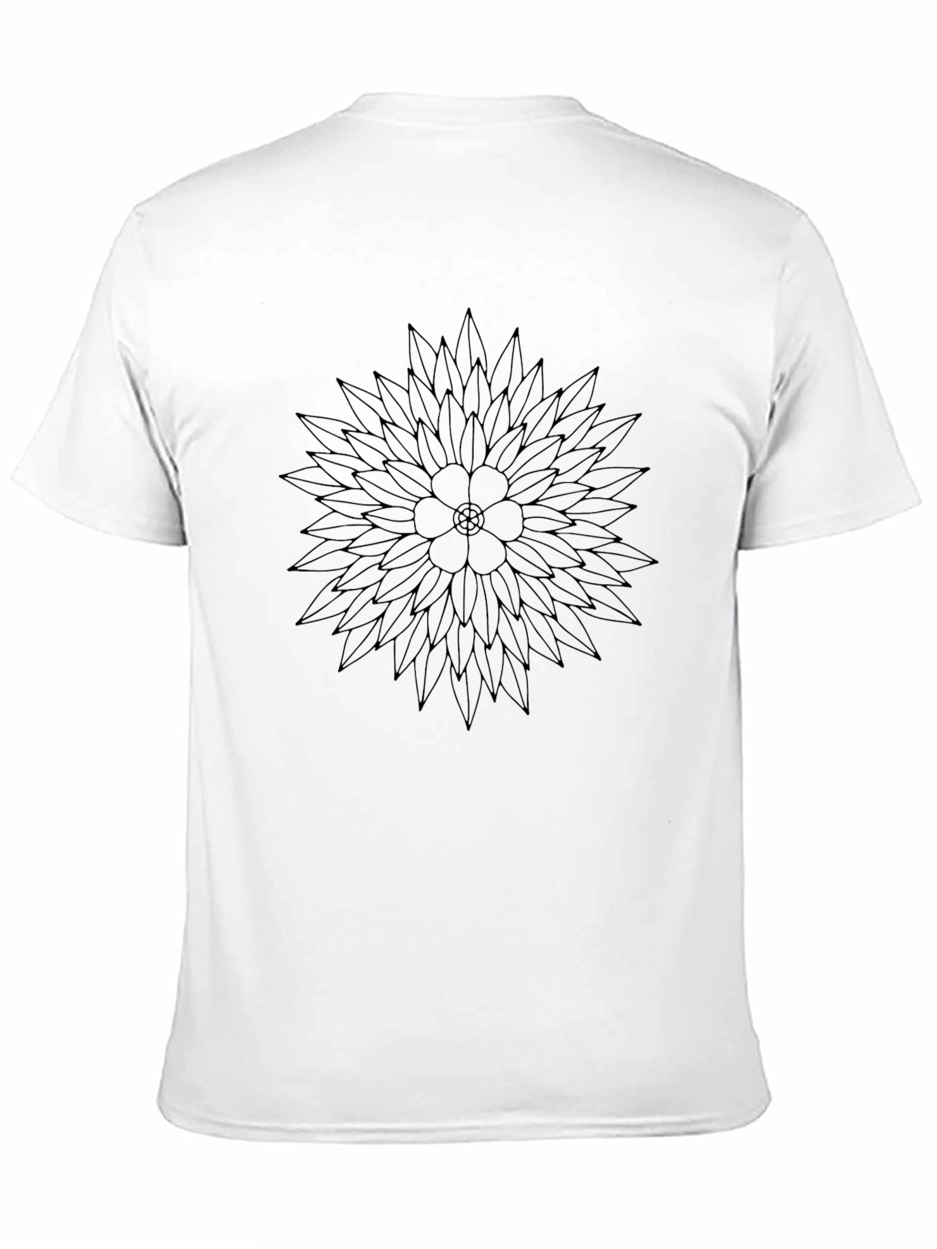 Abstract Flower Graphic Black T-Shirt