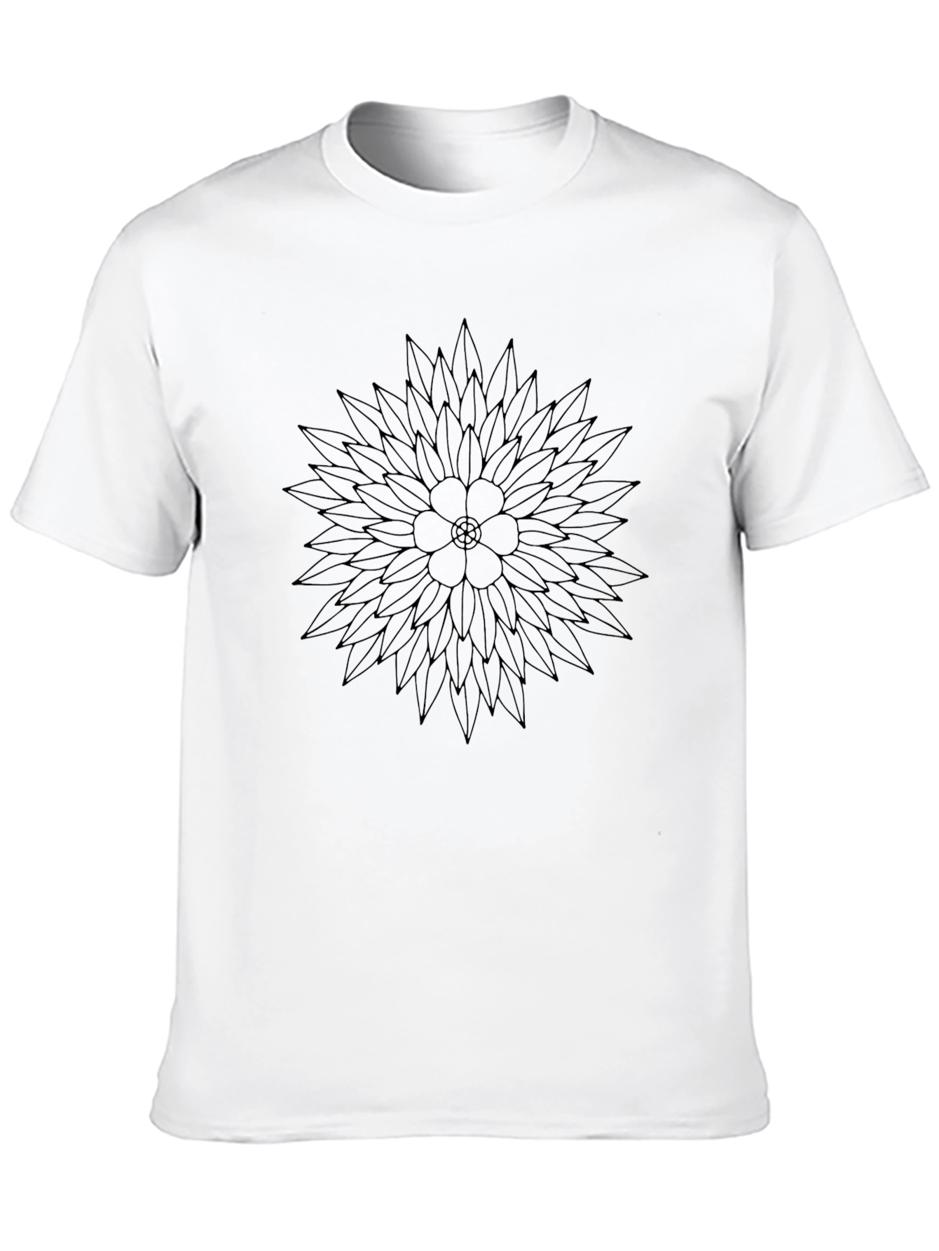 Abstract Flower Graphic Black T-Shirt